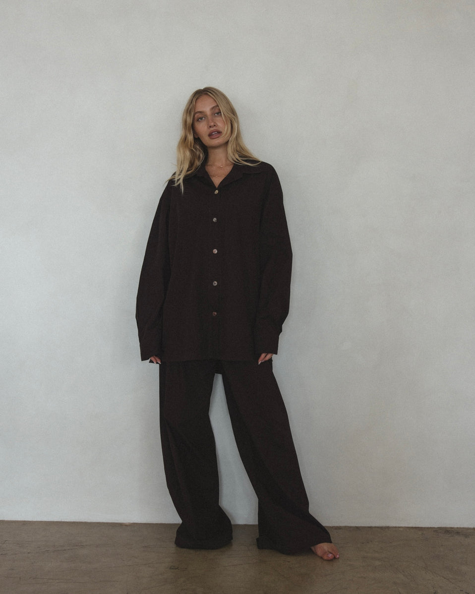 Pant in Brown Organic Cotton