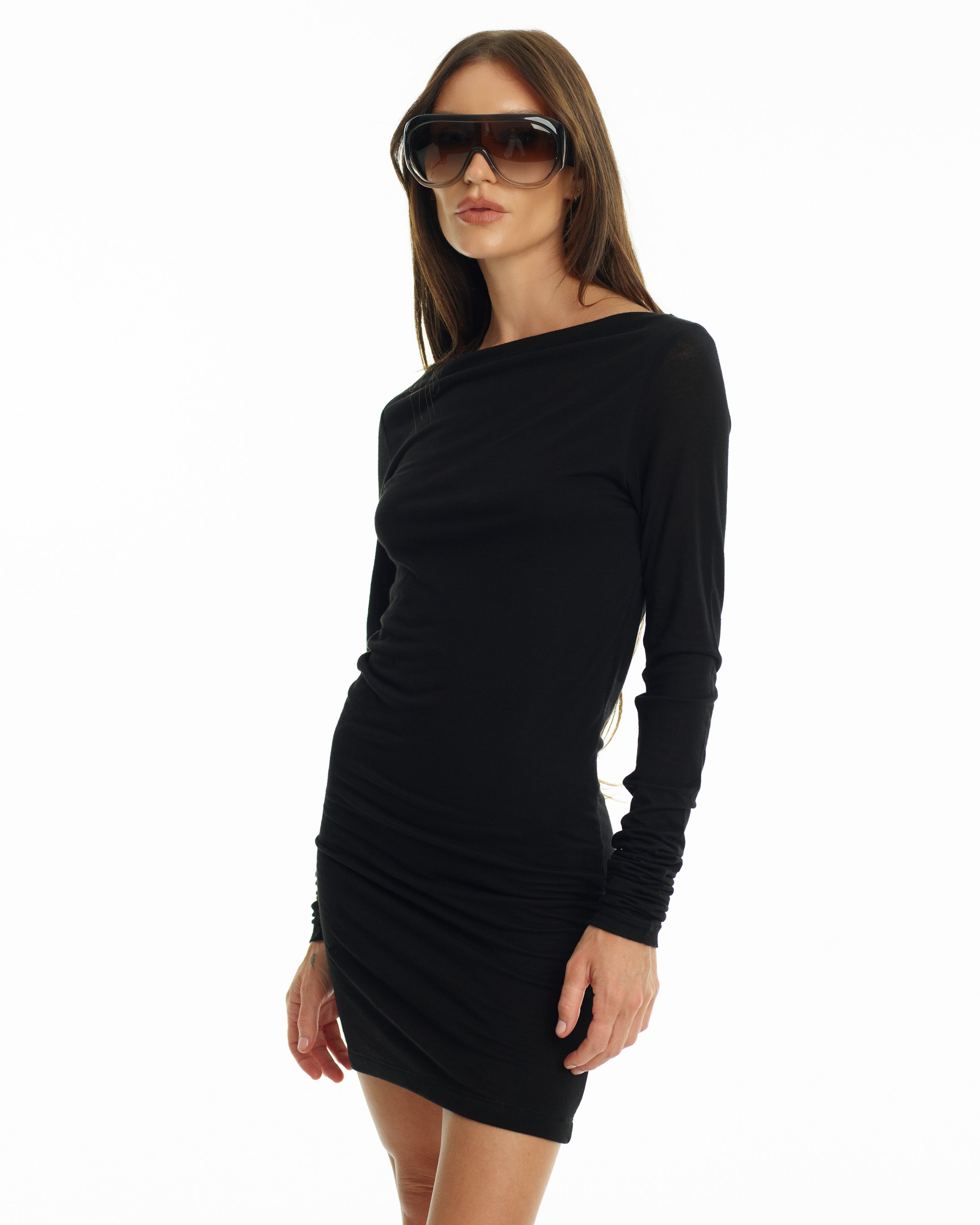 Boatneck Dress in Black