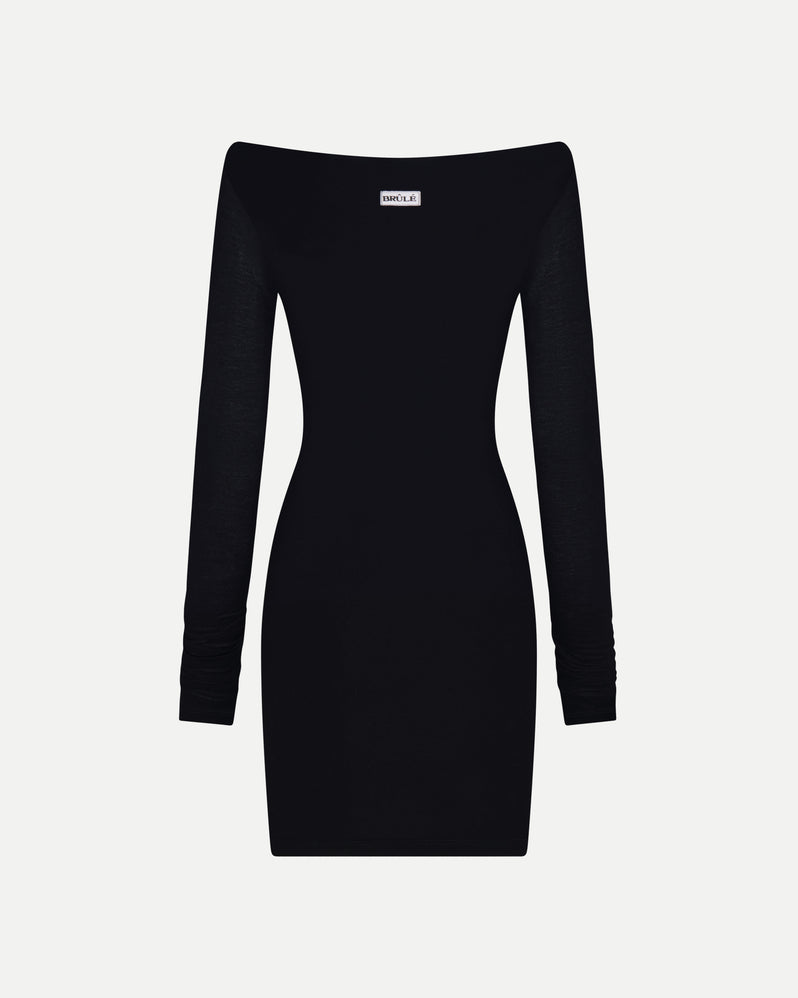 Boatneck Dress in Black