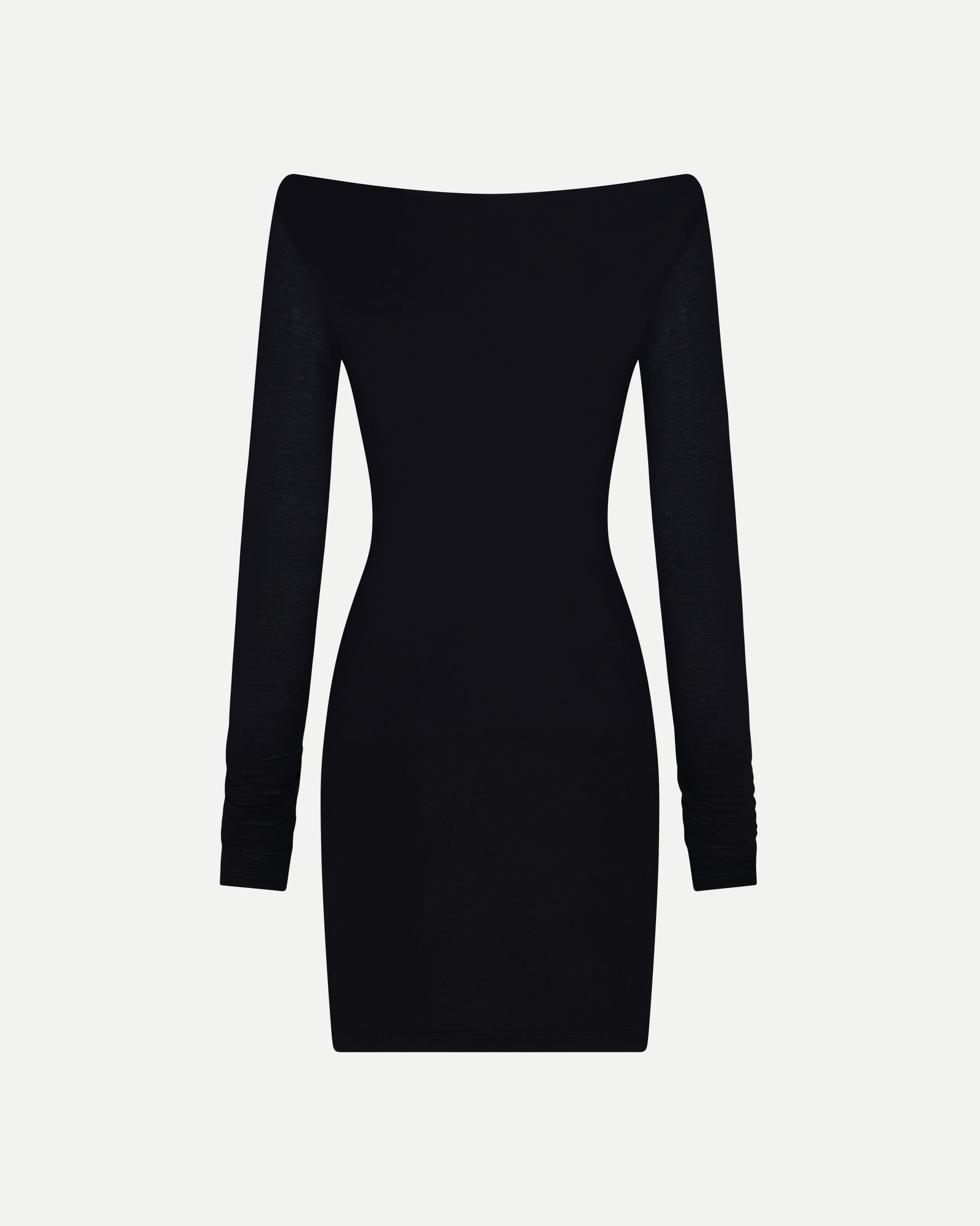 Boatneck Dress in Black