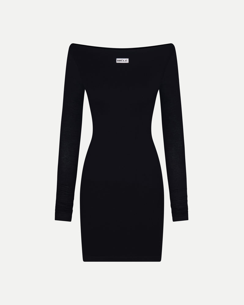Boatneck Dress in Black