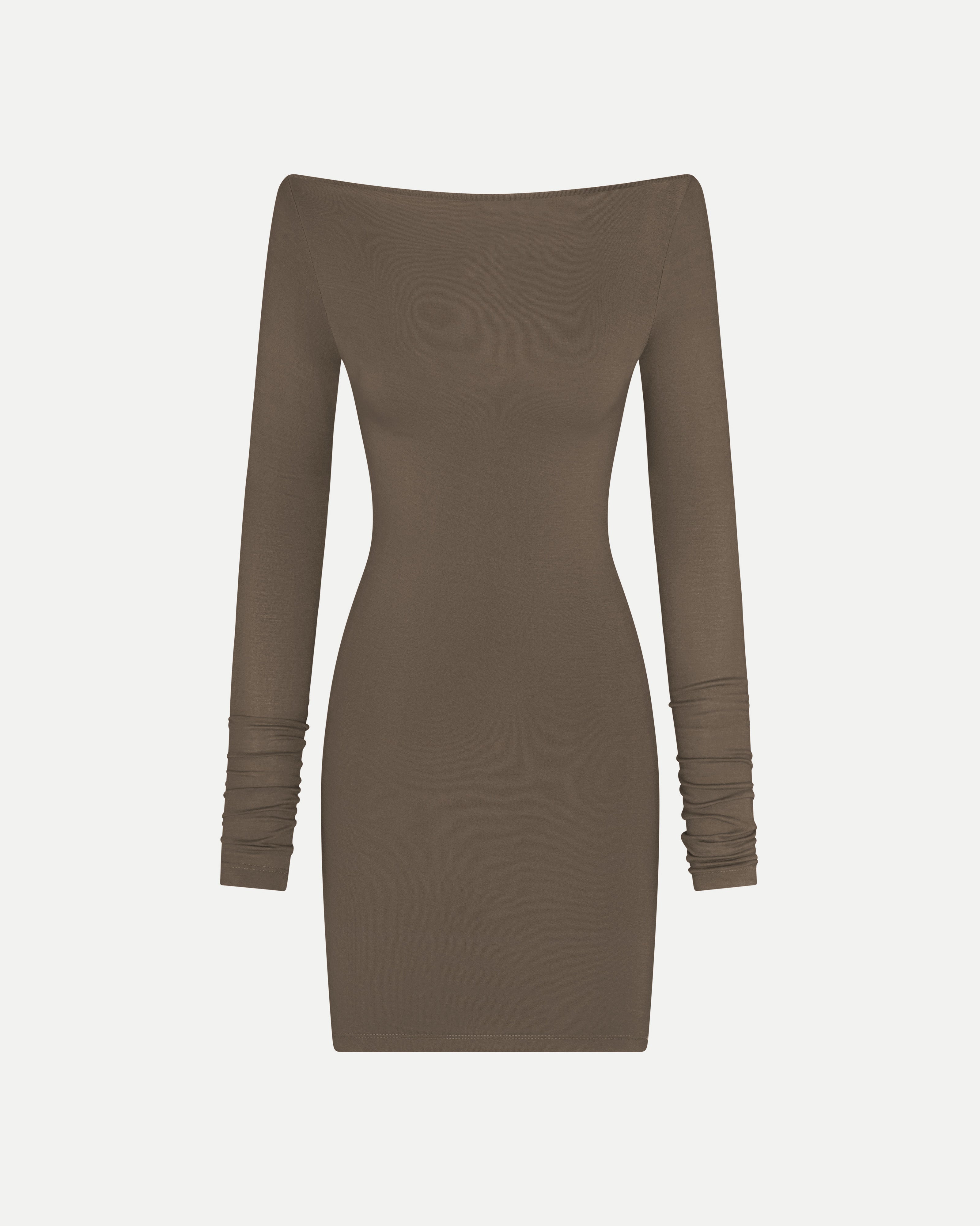 Boatneck Dress in Clay