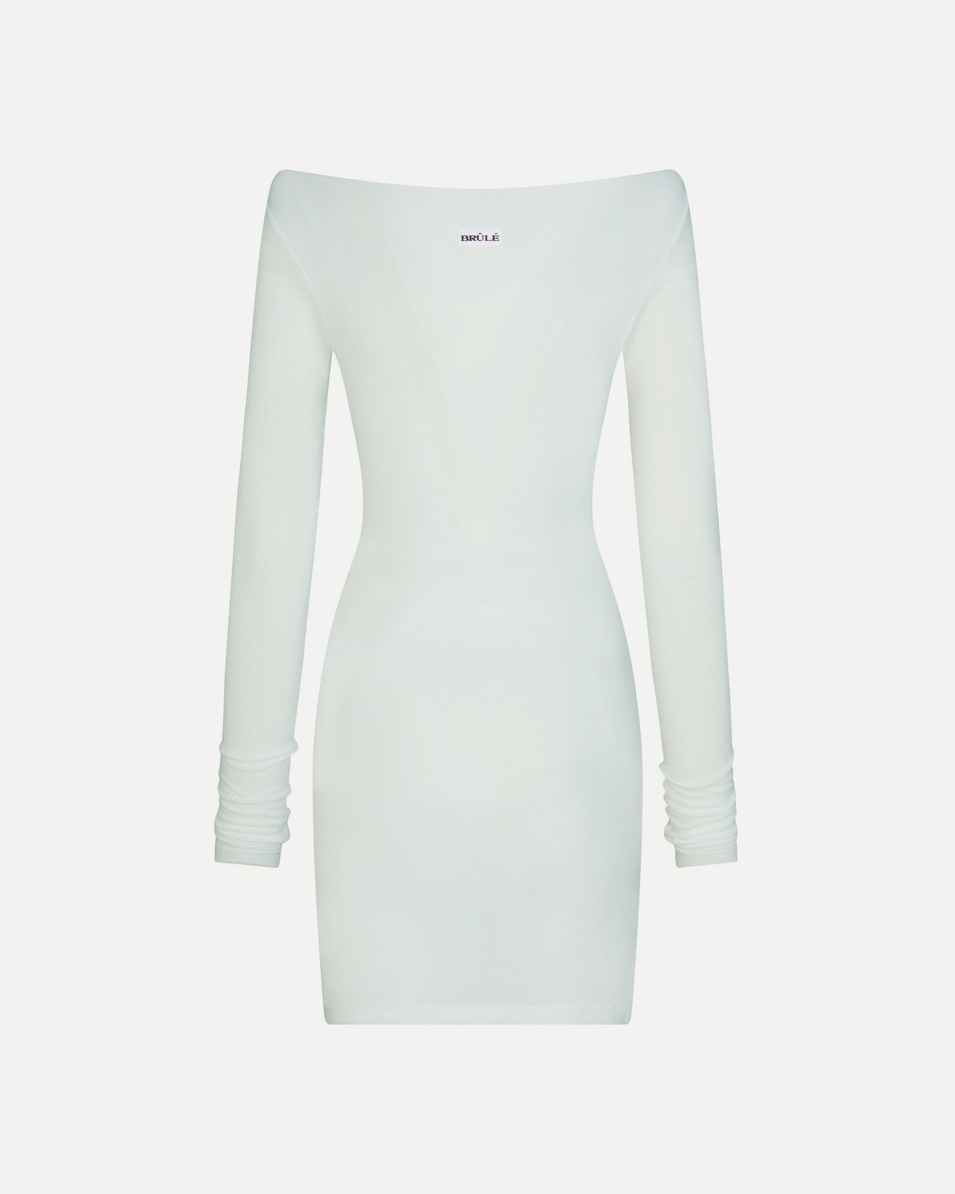 Boatneck Dress in White