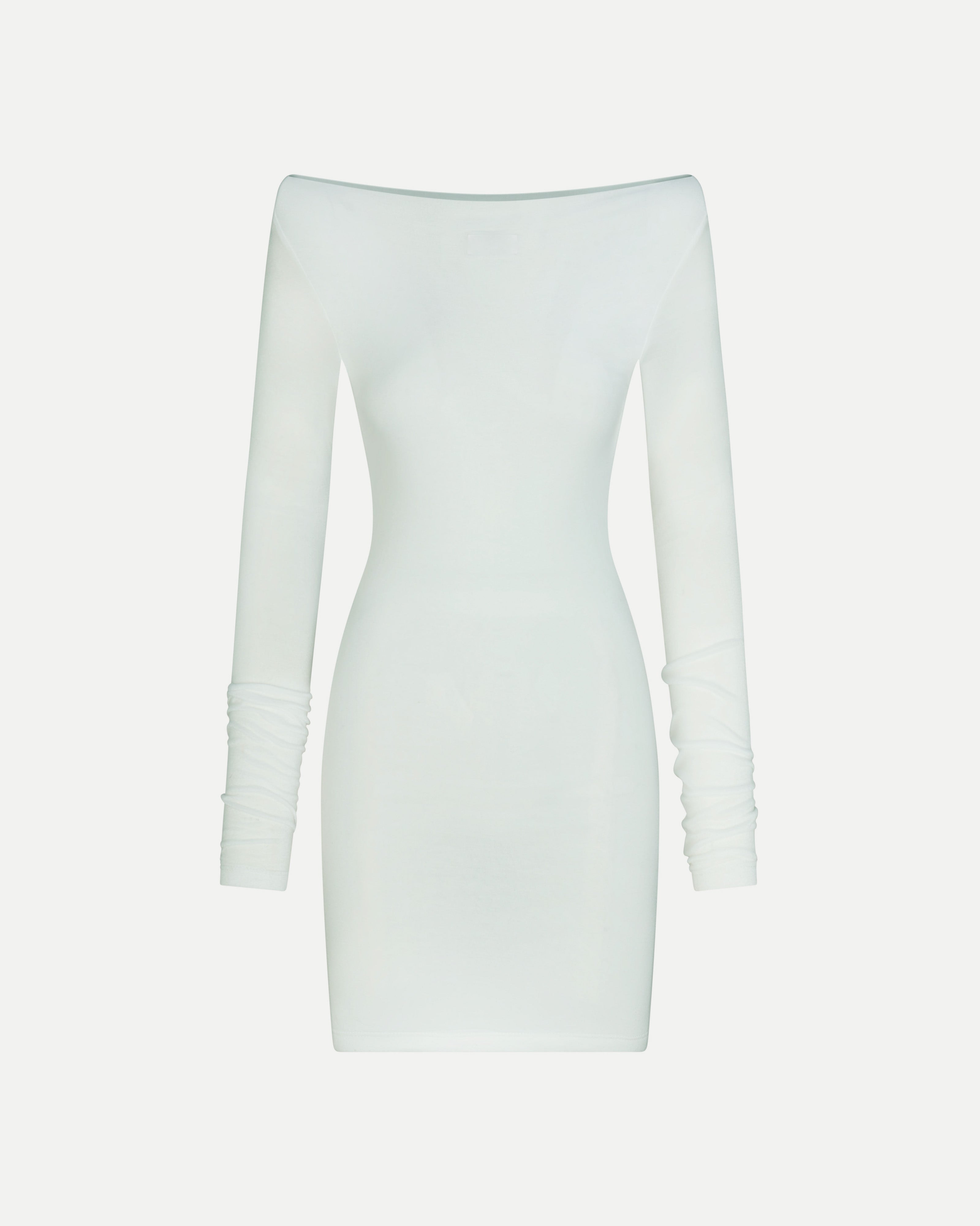 Boatneck Dress in White