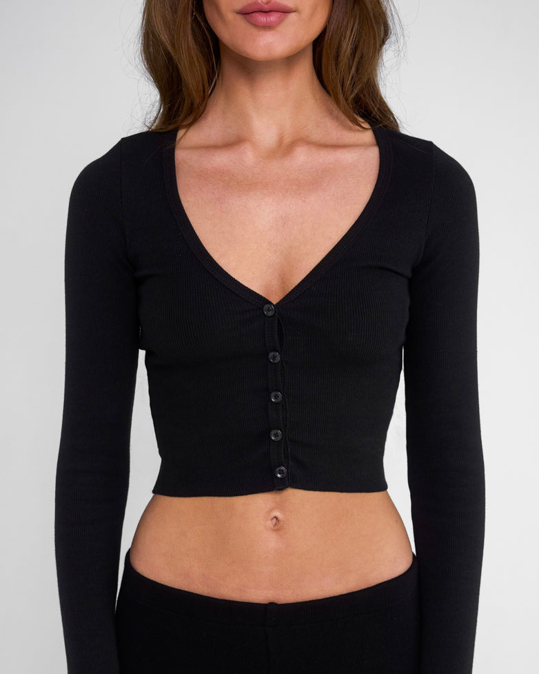 Cropped Cardigan in Black