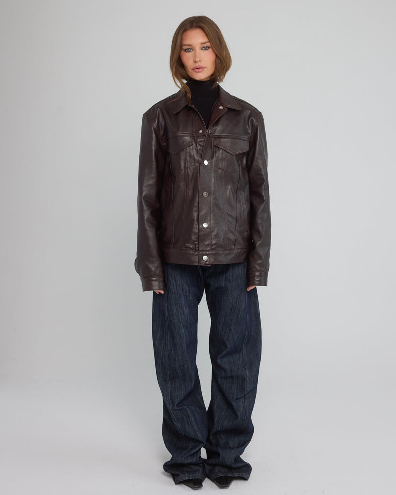 Jacket in Brown Leather