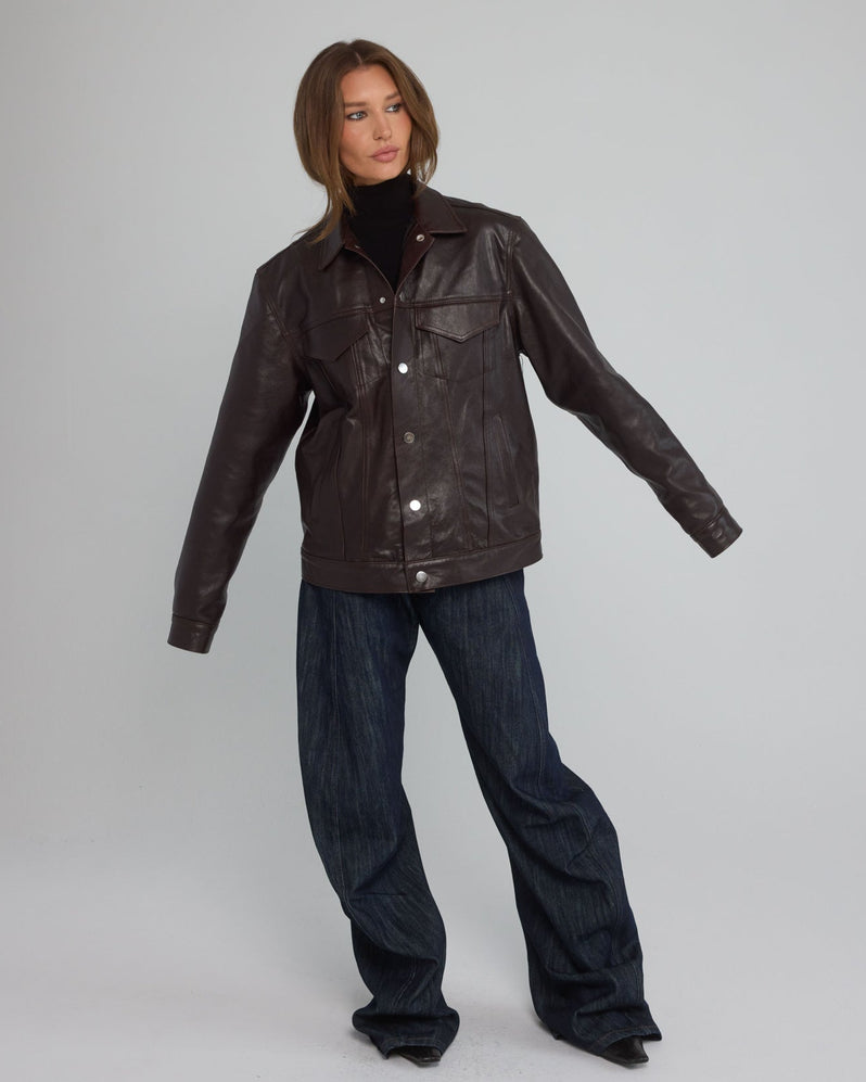 Jacket in Brown Leather