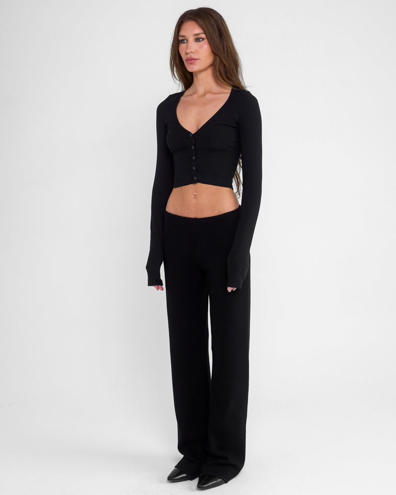 Cropped Cardigan in Black