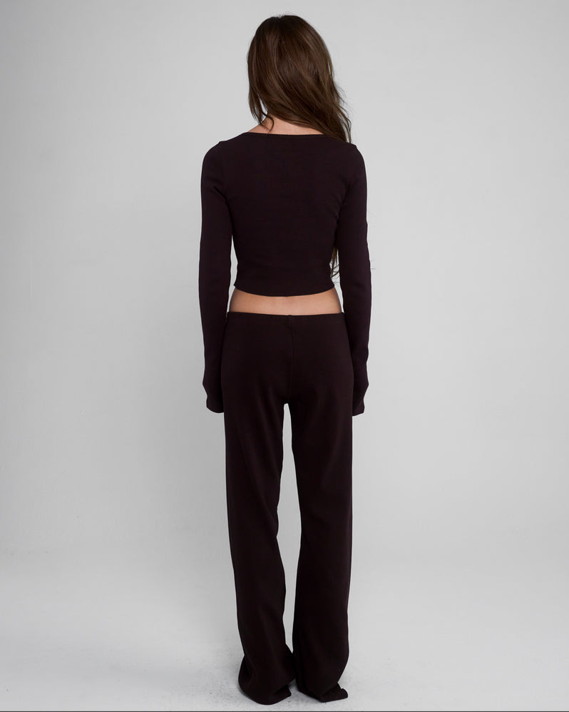 Cropped Cardigan in Espresso