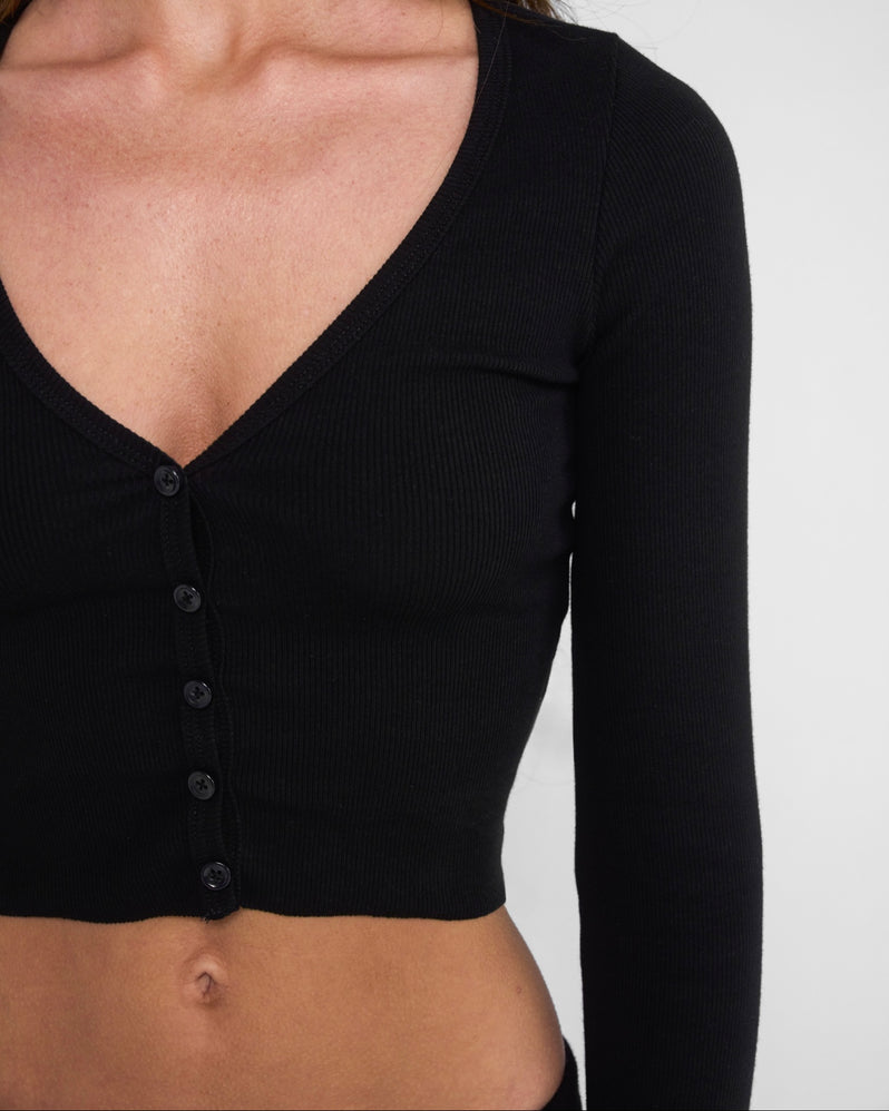 Cropped Cardigan in Black