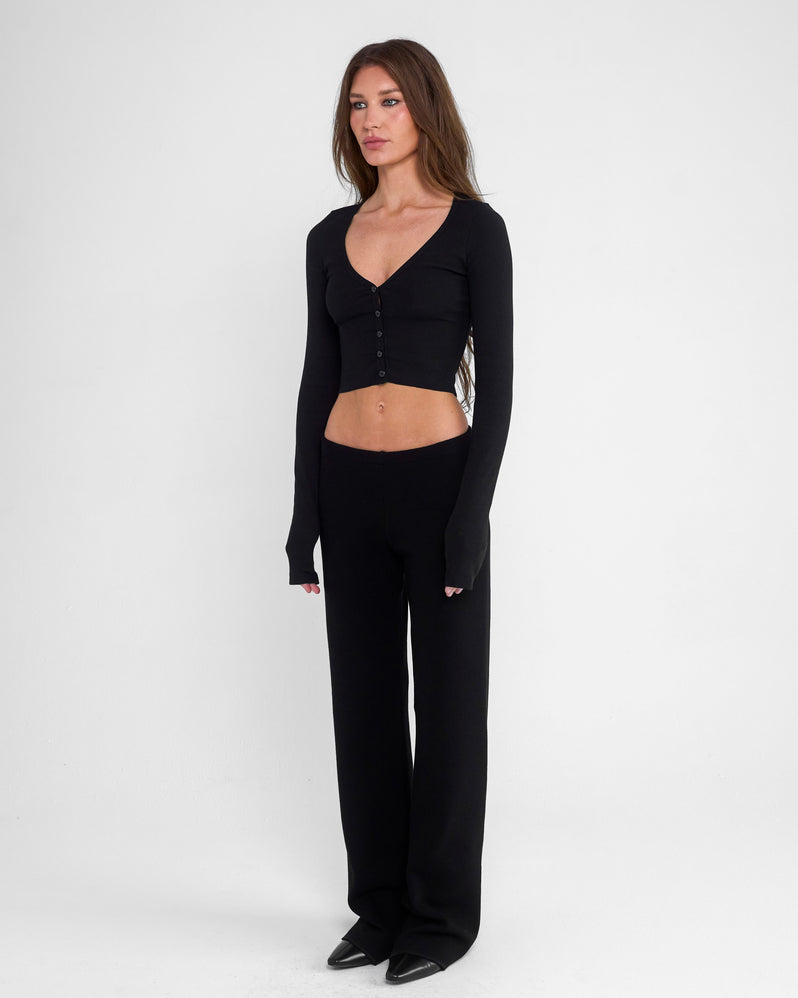 Cropped Cardigan in Black