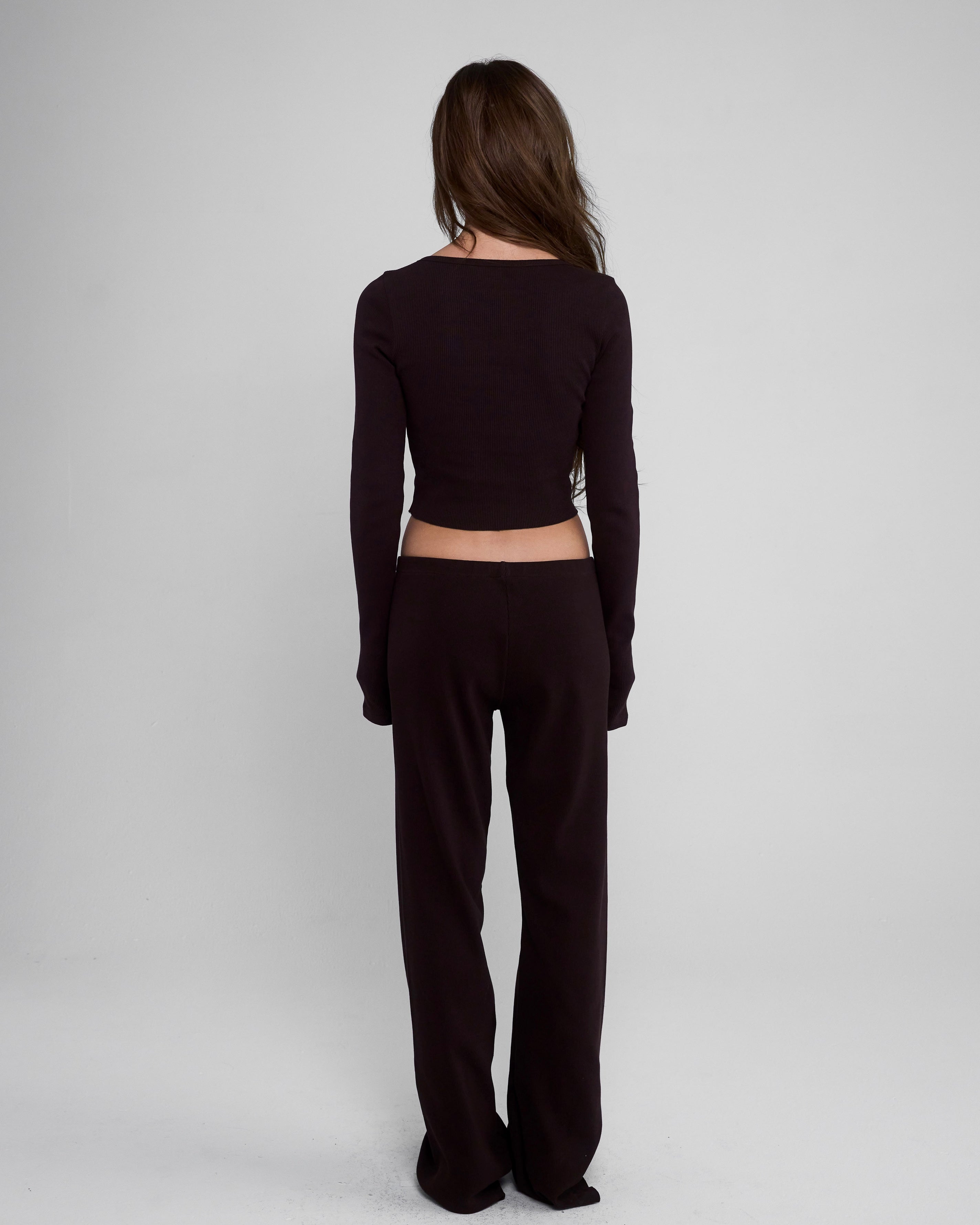 Cropped Cardigan in Espresso