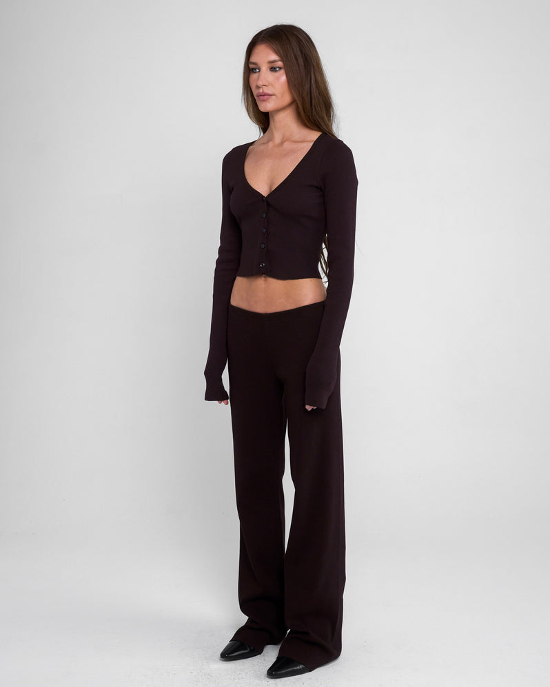 Cropped Cardigan in Espresso