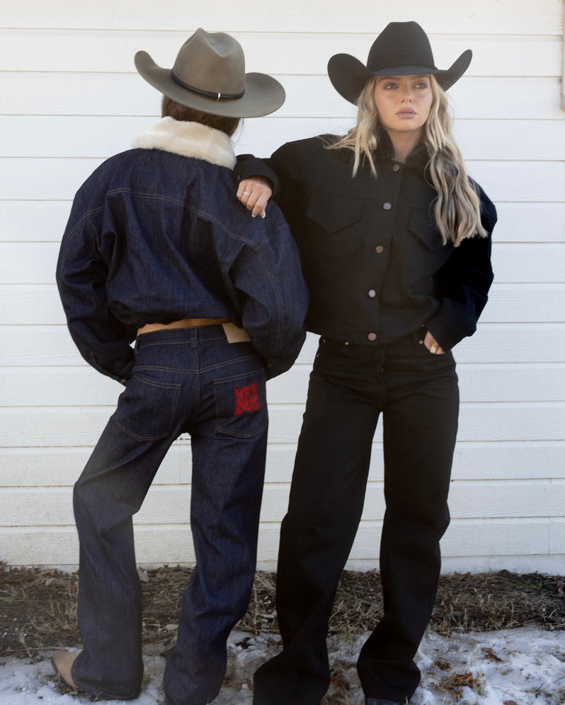 Jacket in Black Denim