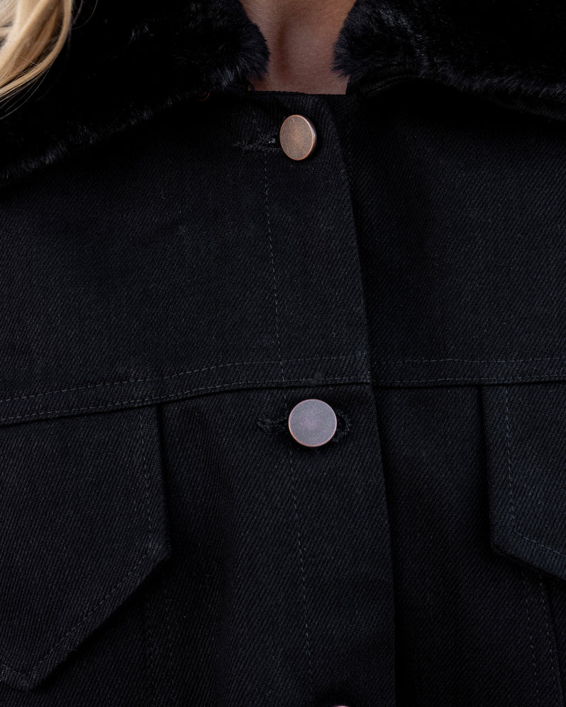 Jacket in Black Denim