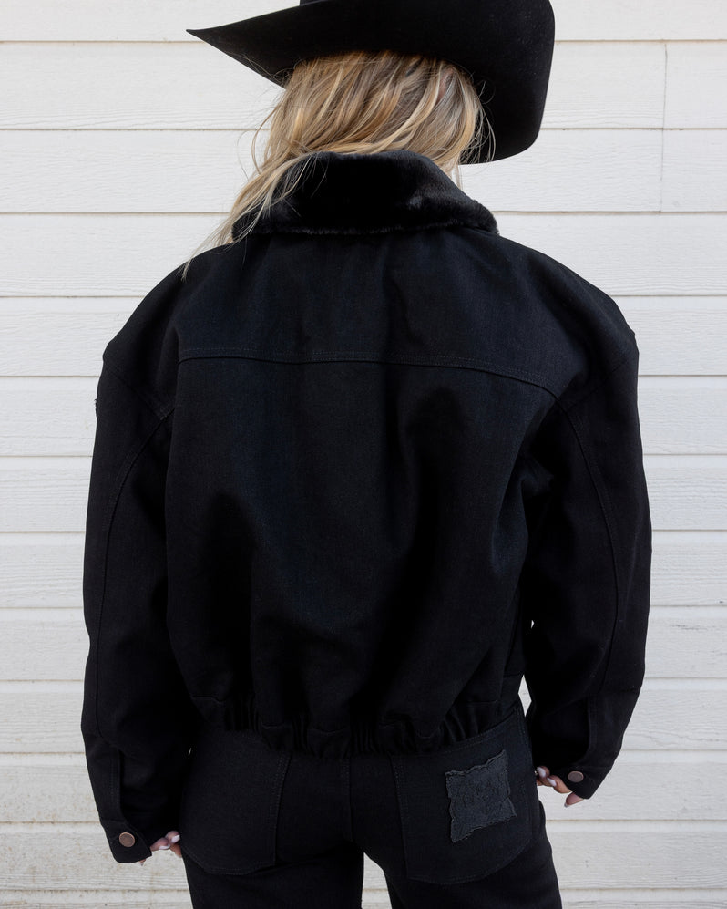 Jacket in Black Denim