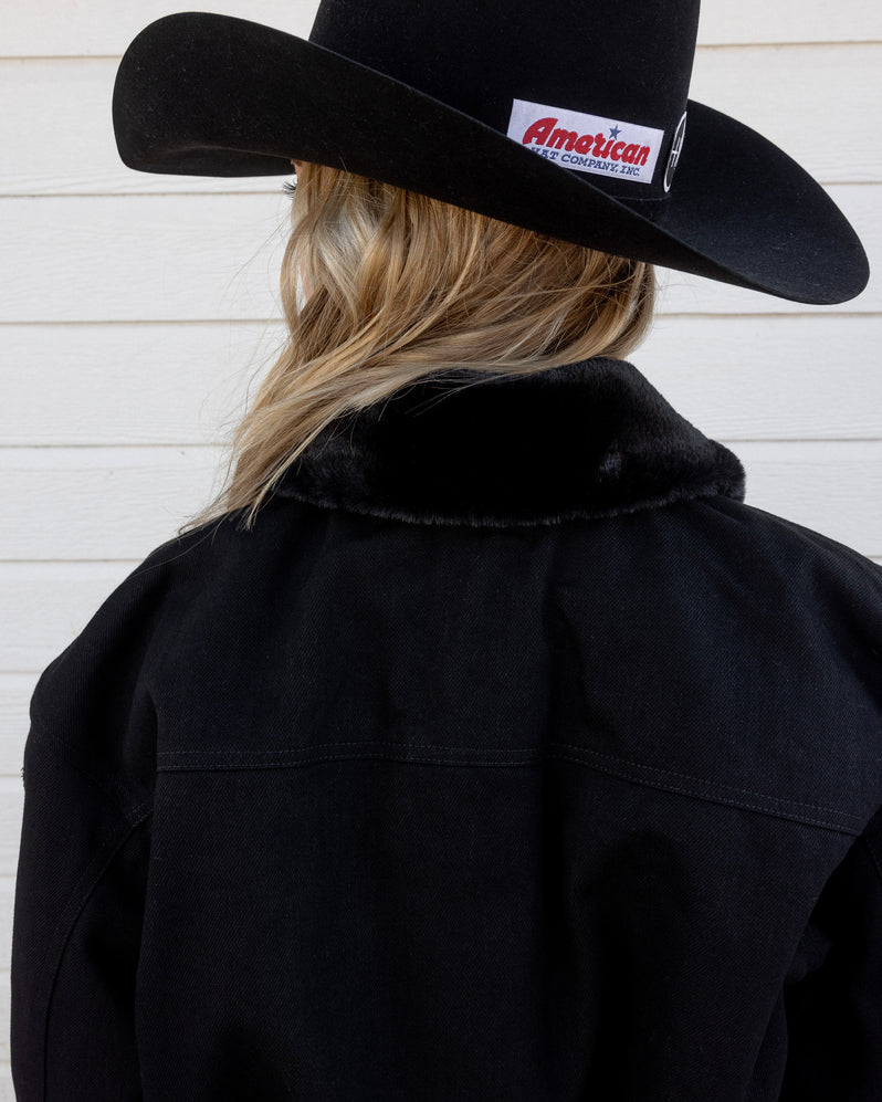 Jacket in Black Denim