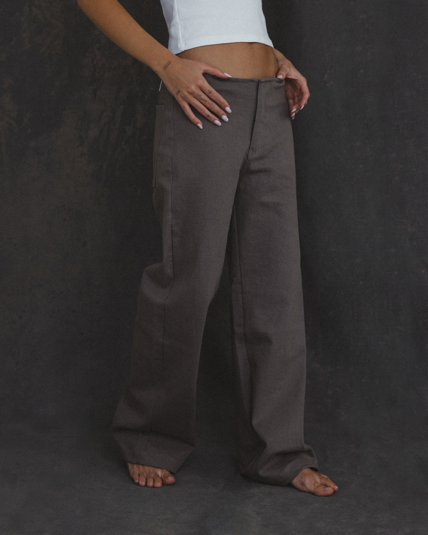 Low Rise Denim in Stone