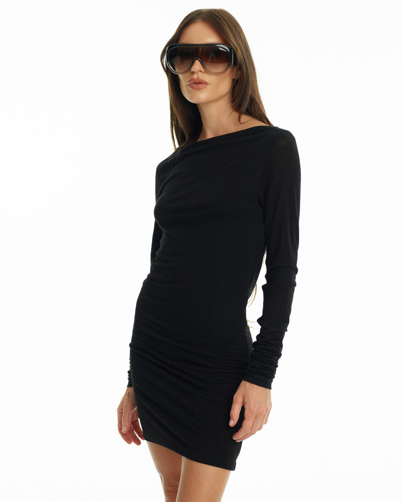 Boatneck Dress in Black