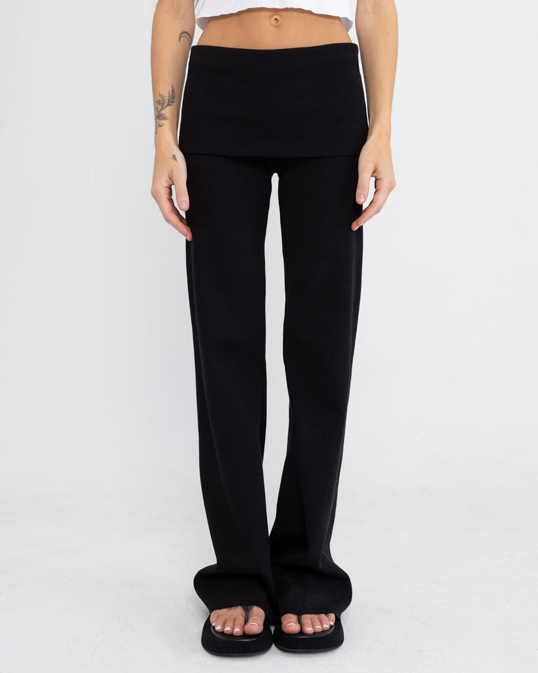 Foldover Pant in Black