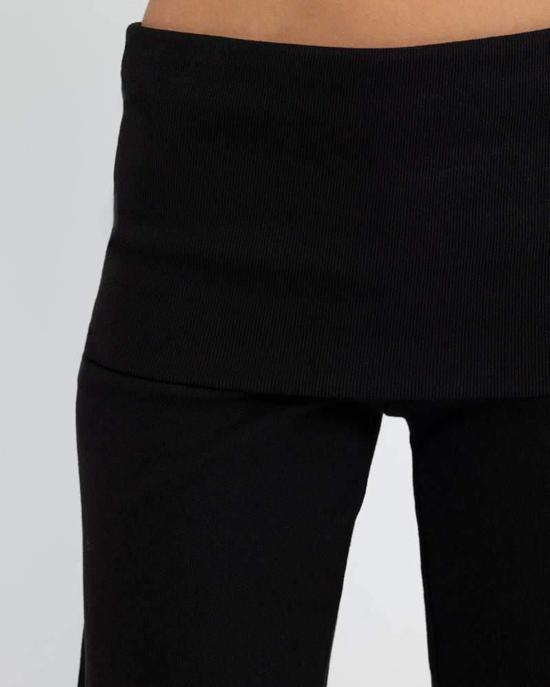 Foldover Pant in Black