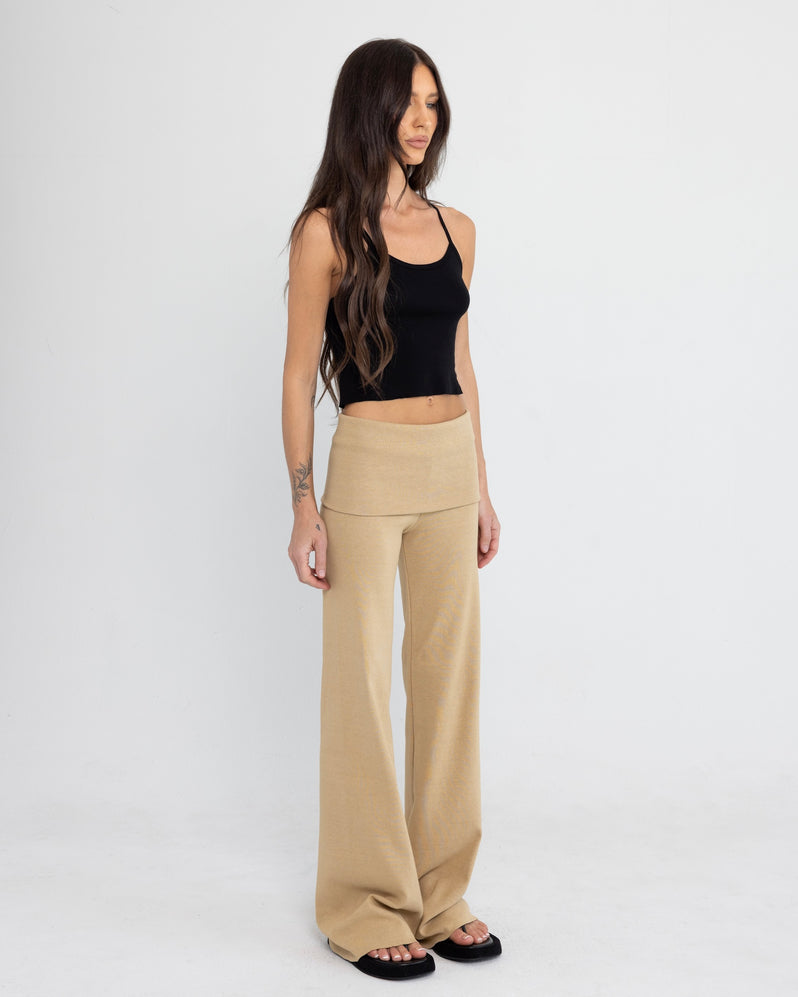 Foldover Pant in Sand