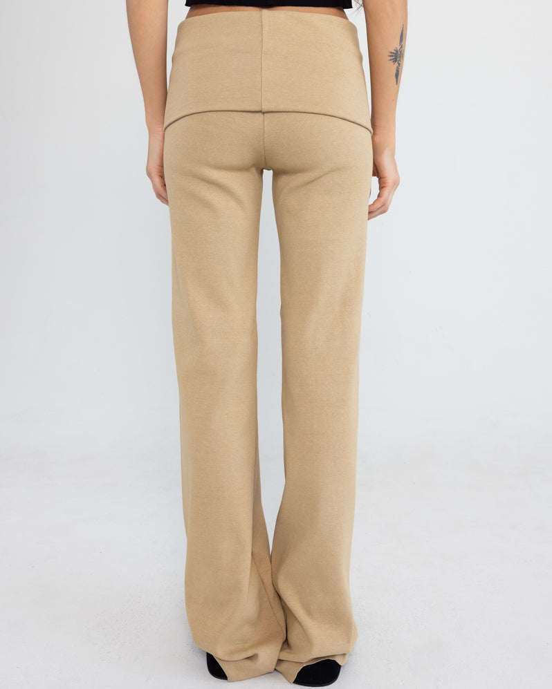 Foldover Pant in Sand