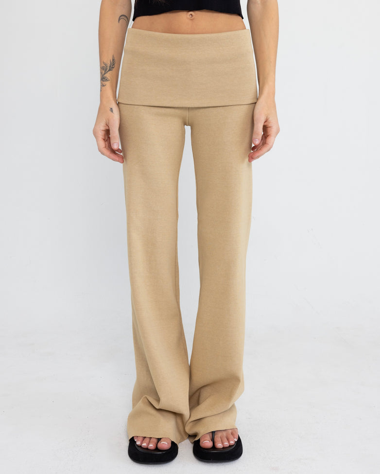 Foldover Pant in Sand