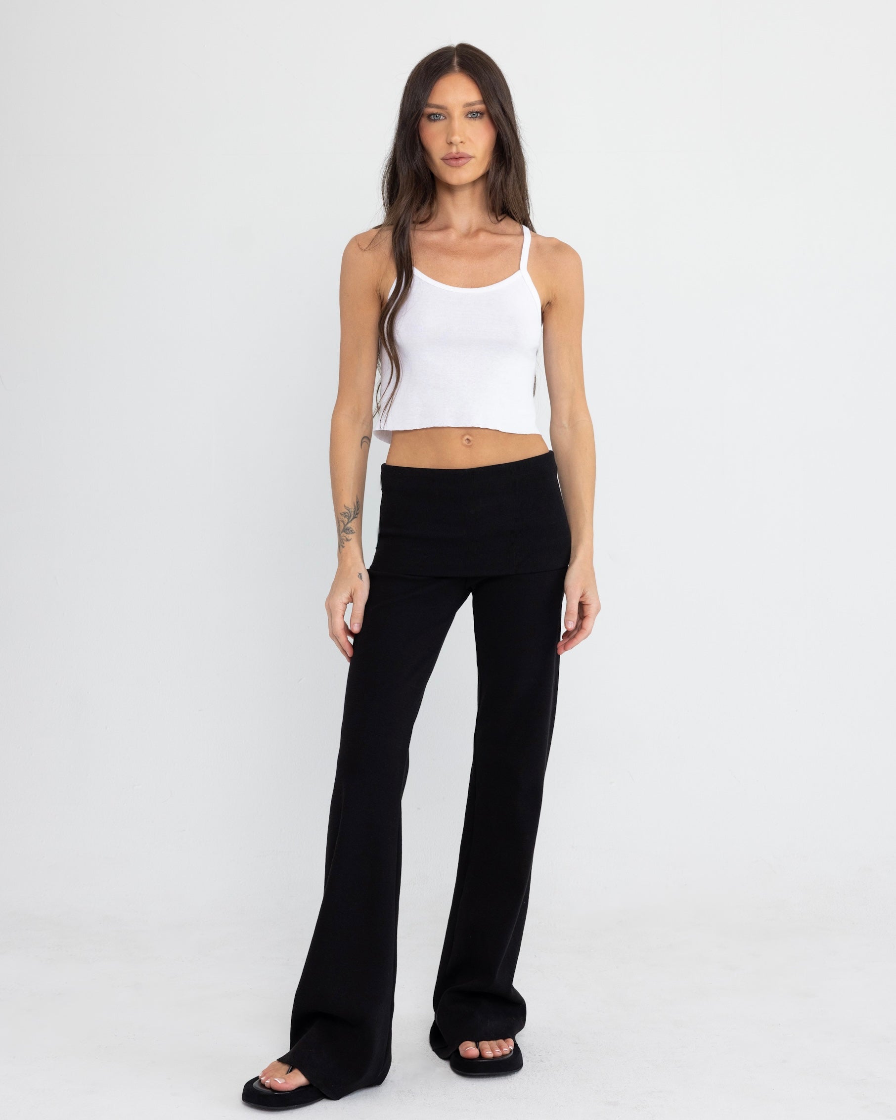 Foldover Pant in Black