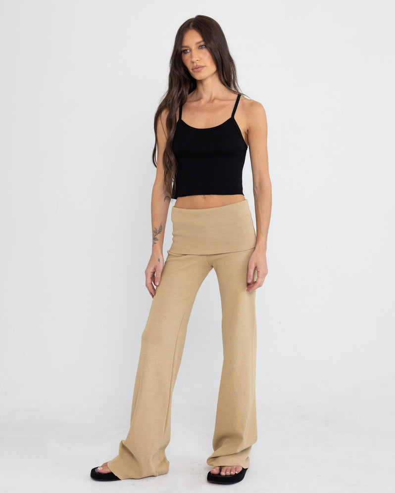 Foldover Pant in Sand