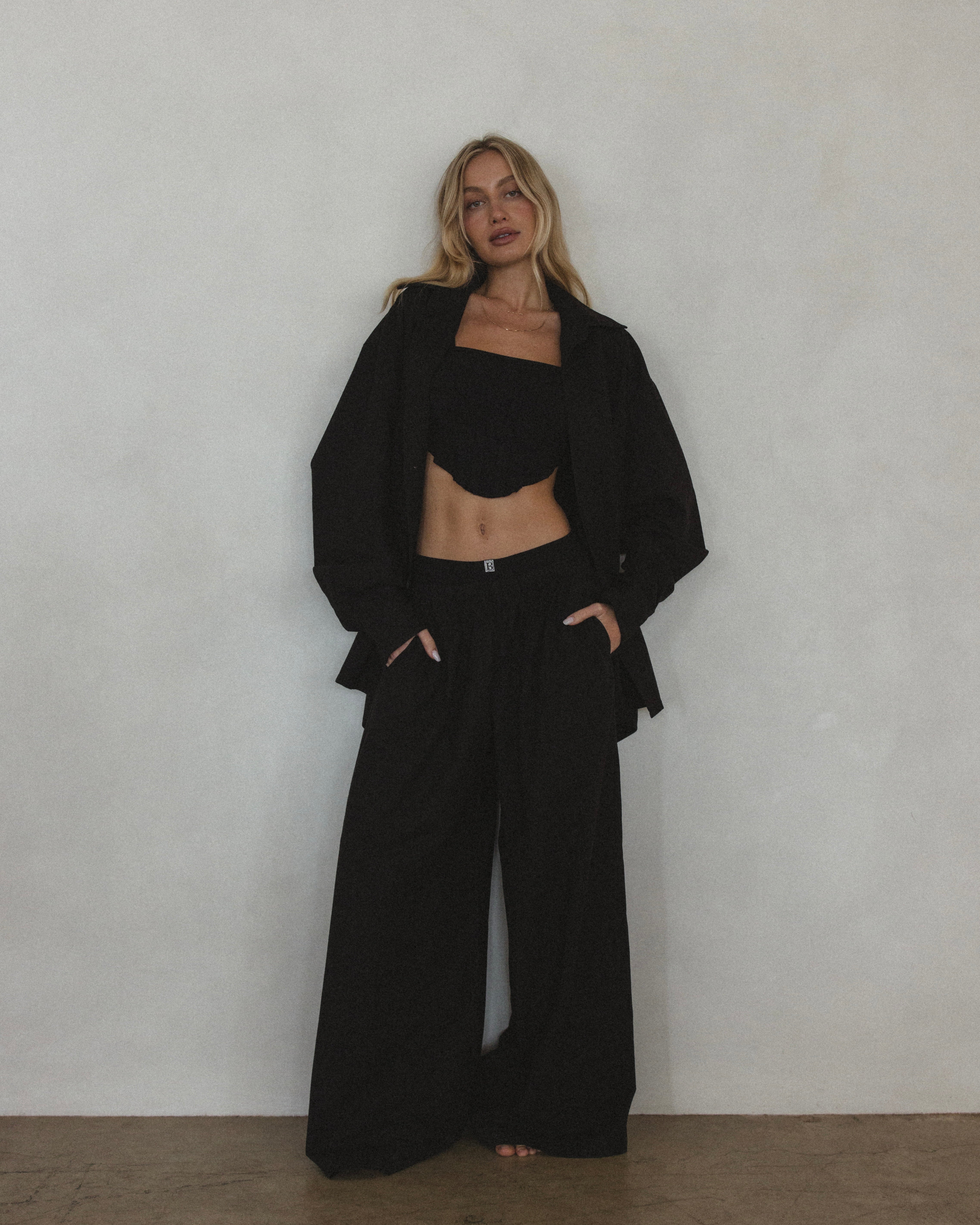 Pant in Black Organic Cotton