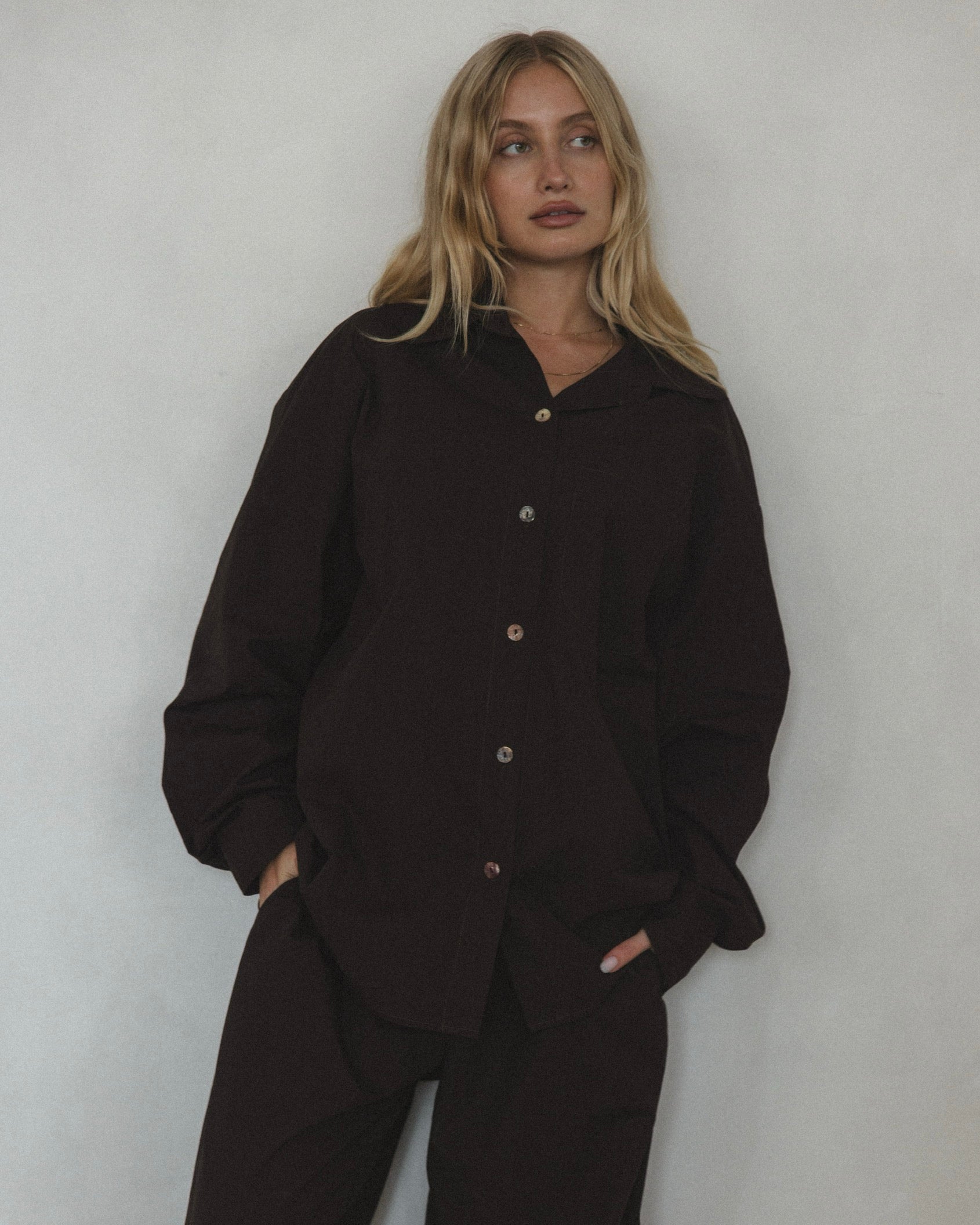 Button Down in BRÛLÉ Brown