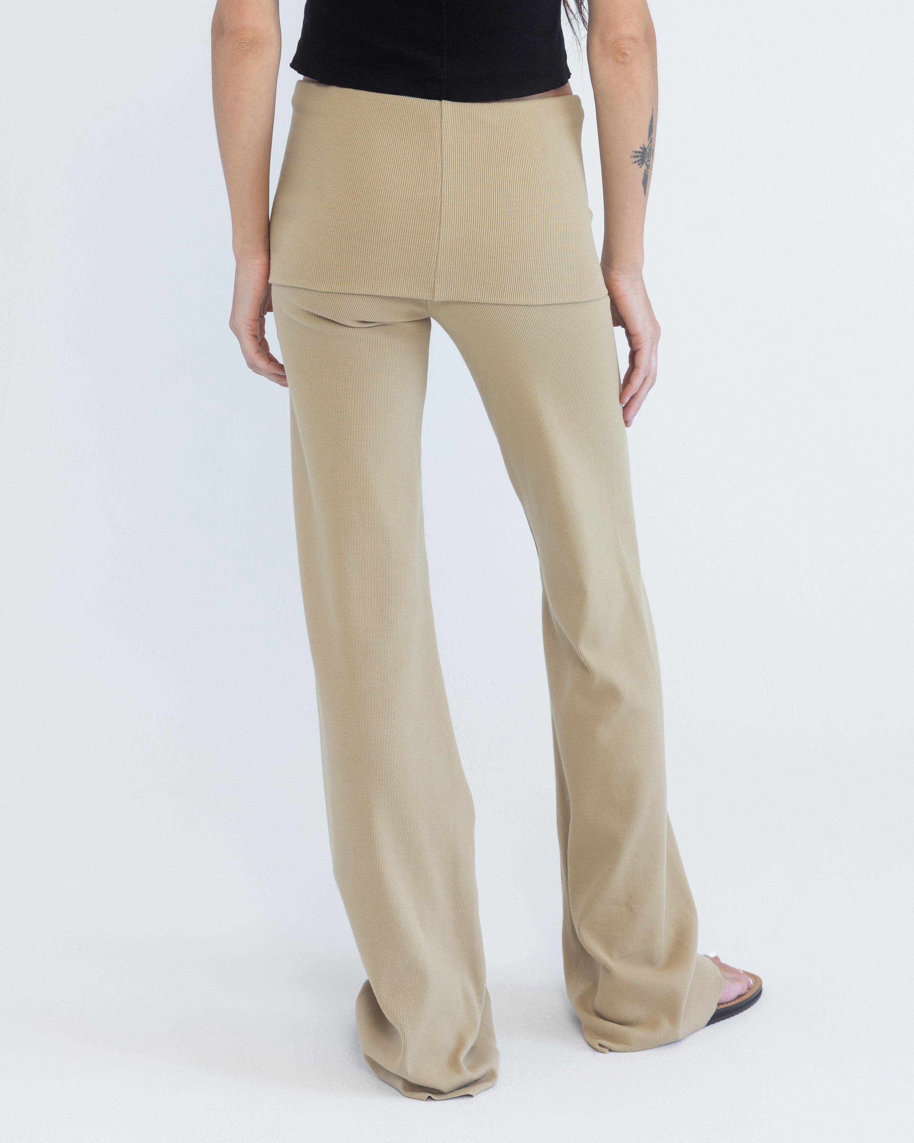 Foldover Pant in Sand