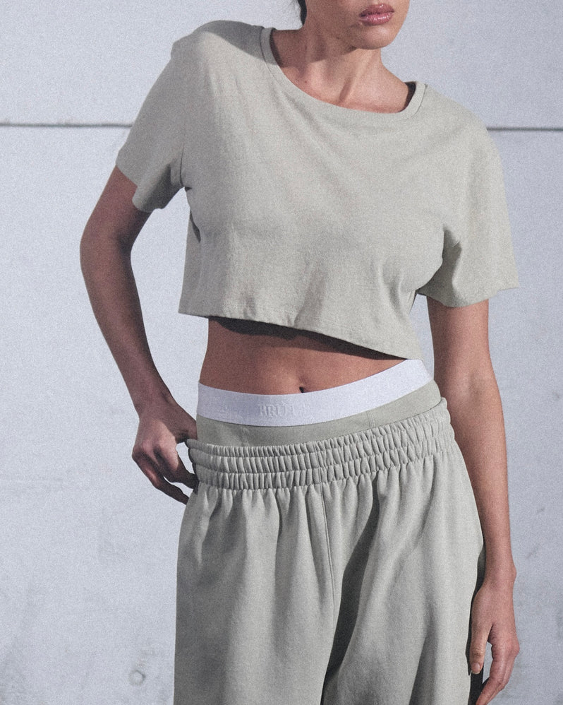 Cropped Tee in Saddle