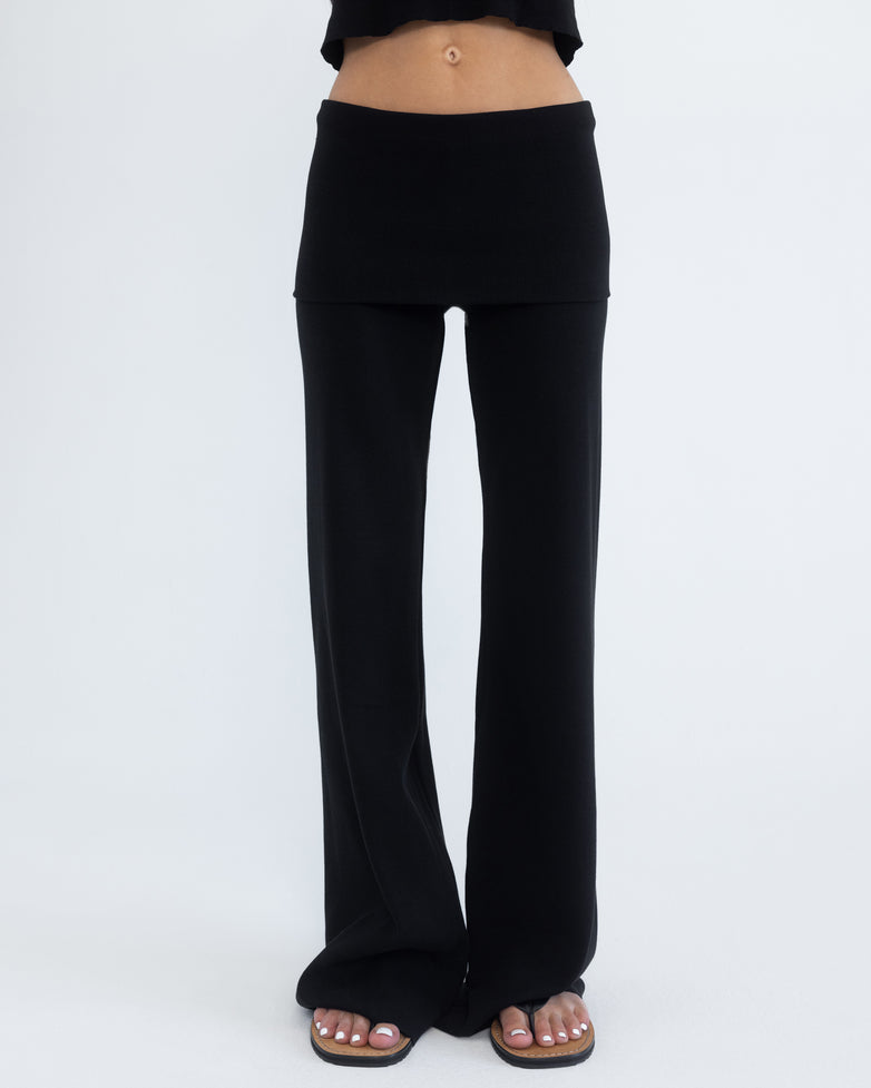 Foldover Pant in Black