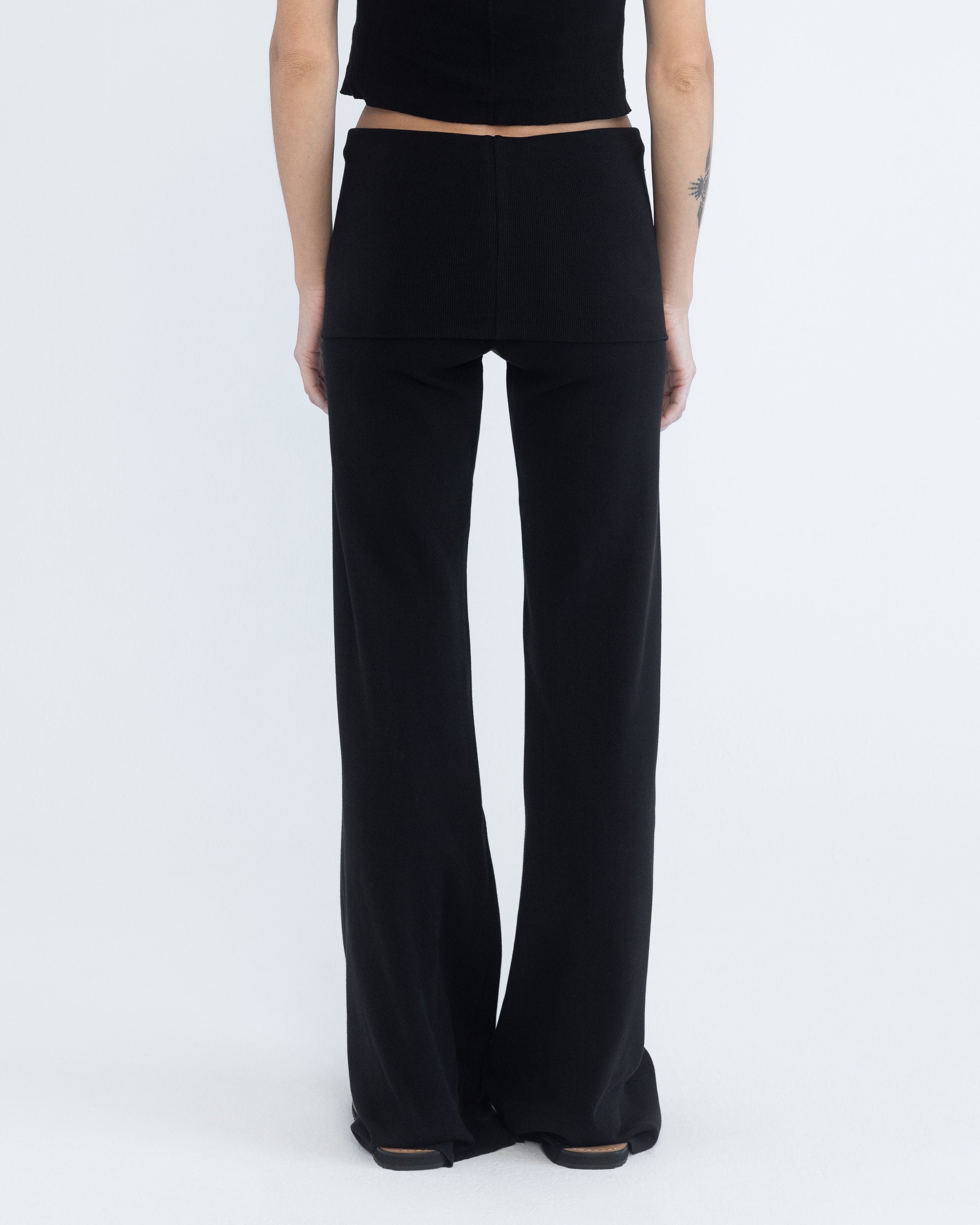 Foldover Pant in Black