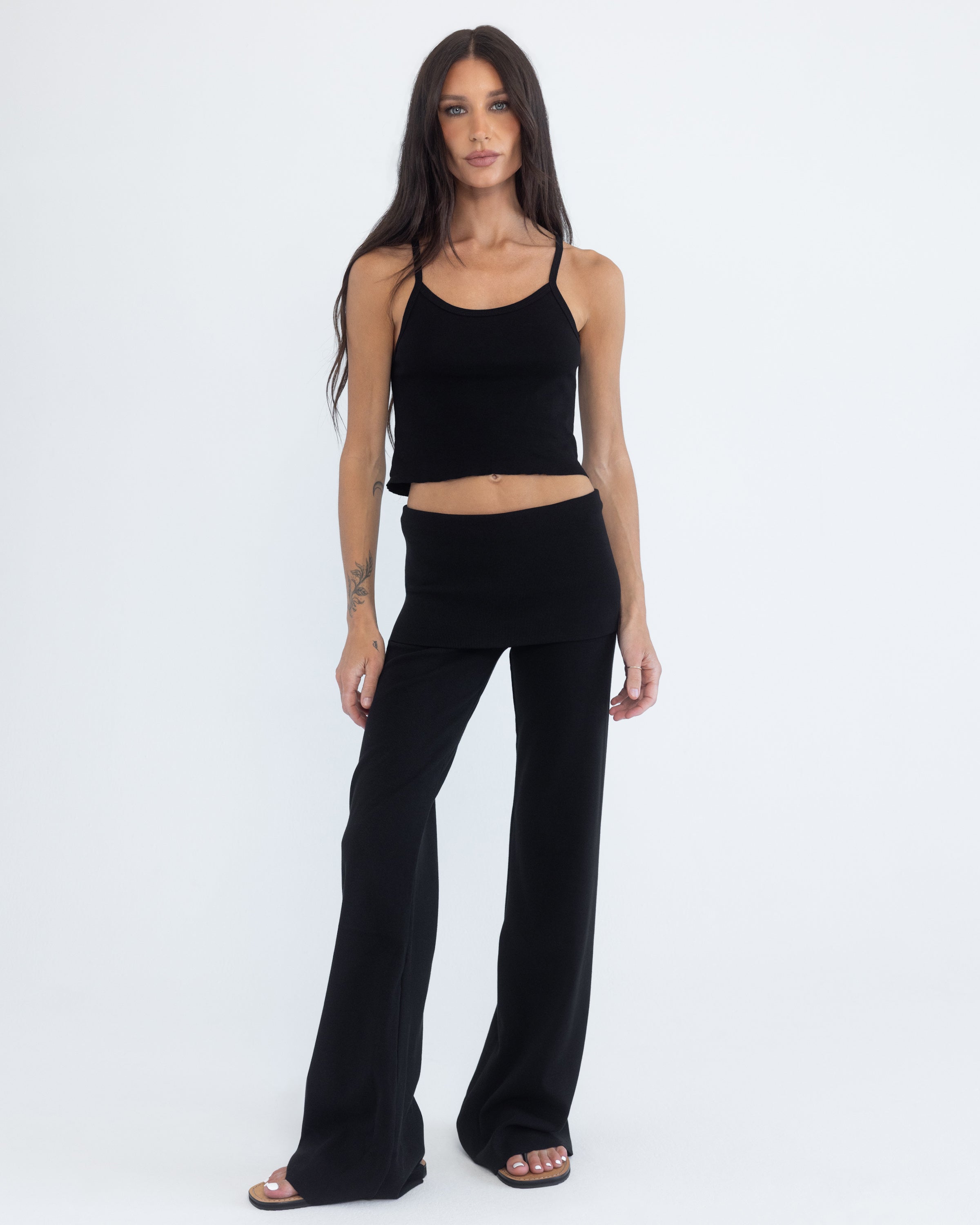 Foldover Pant in Black