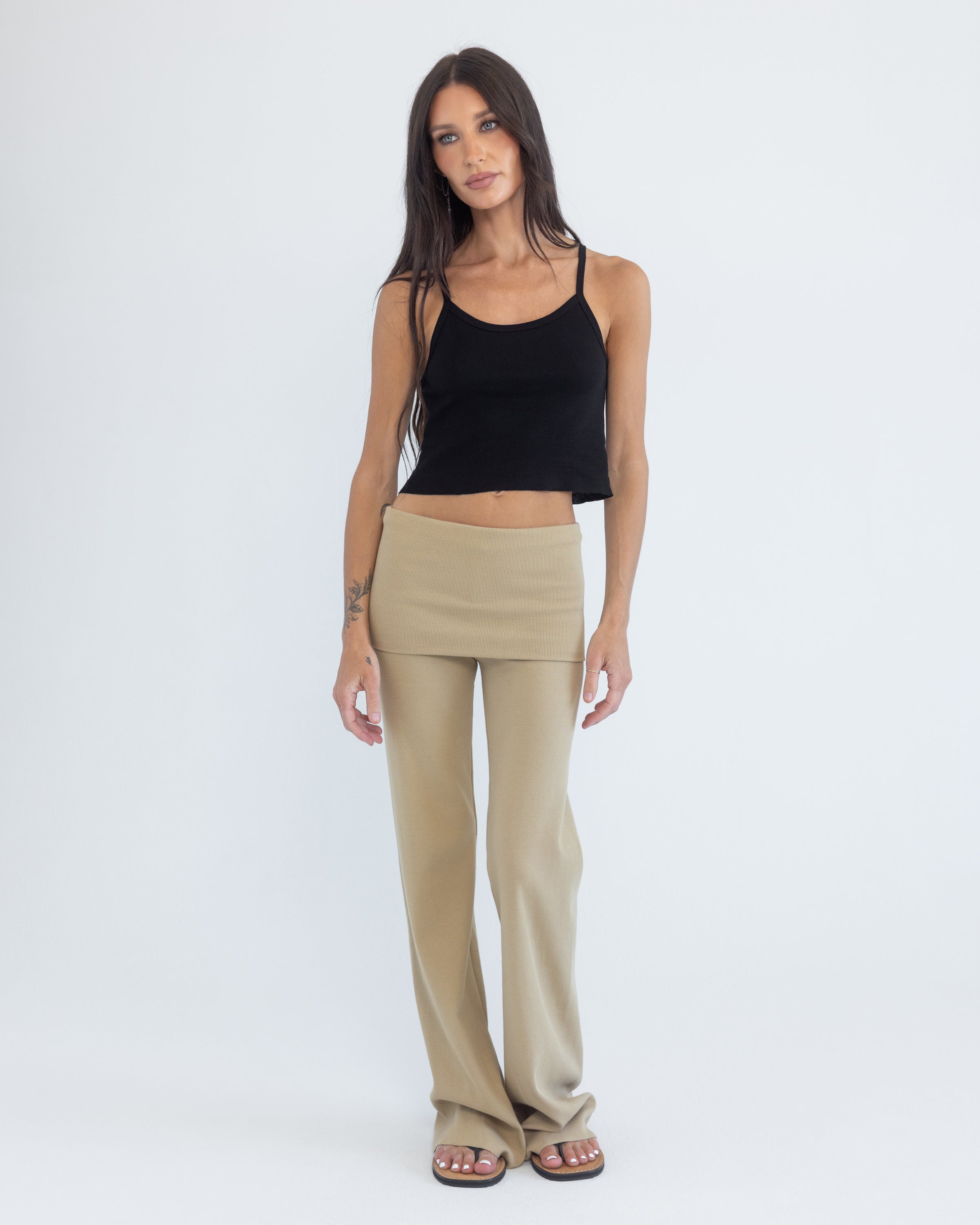 Foldover Pant in Sand