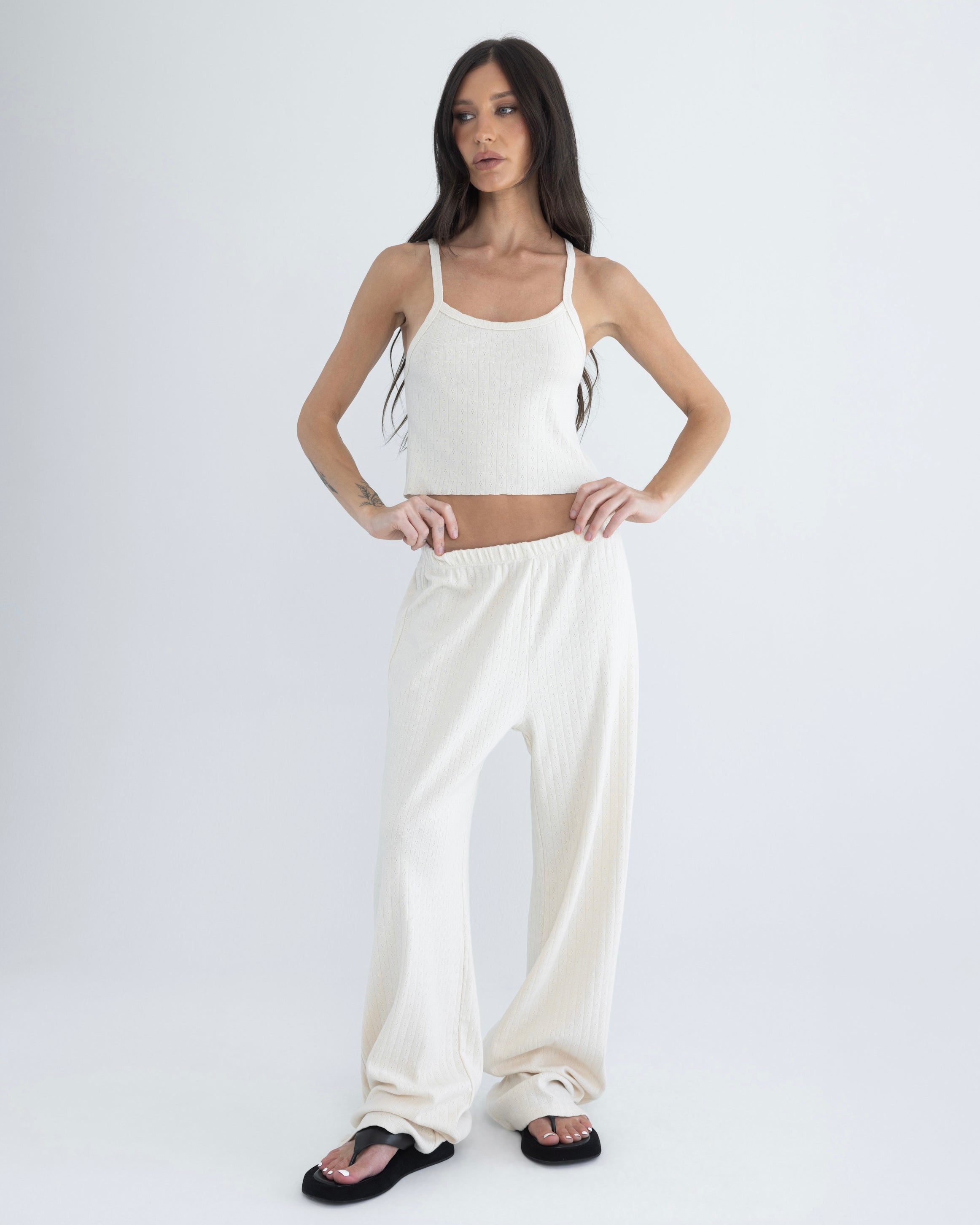 Pointelle Tank in Natural