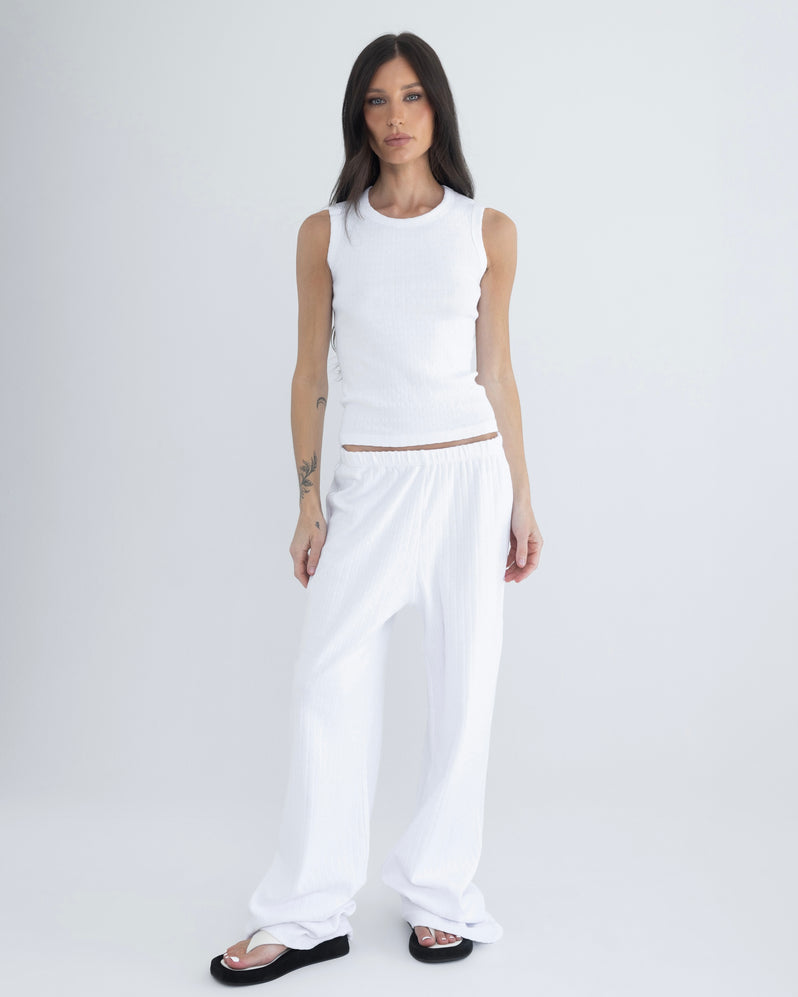 Pointelle Top in White