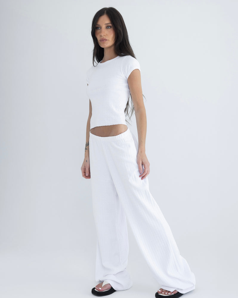 Baby Tee in Pointelle White