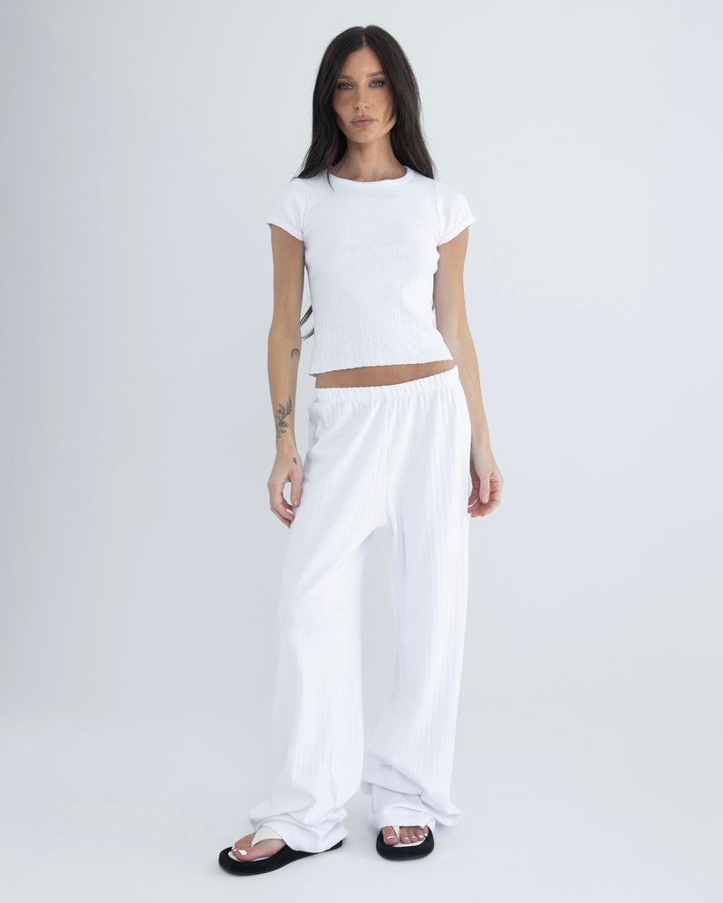 Baby Tee in Pointelle White