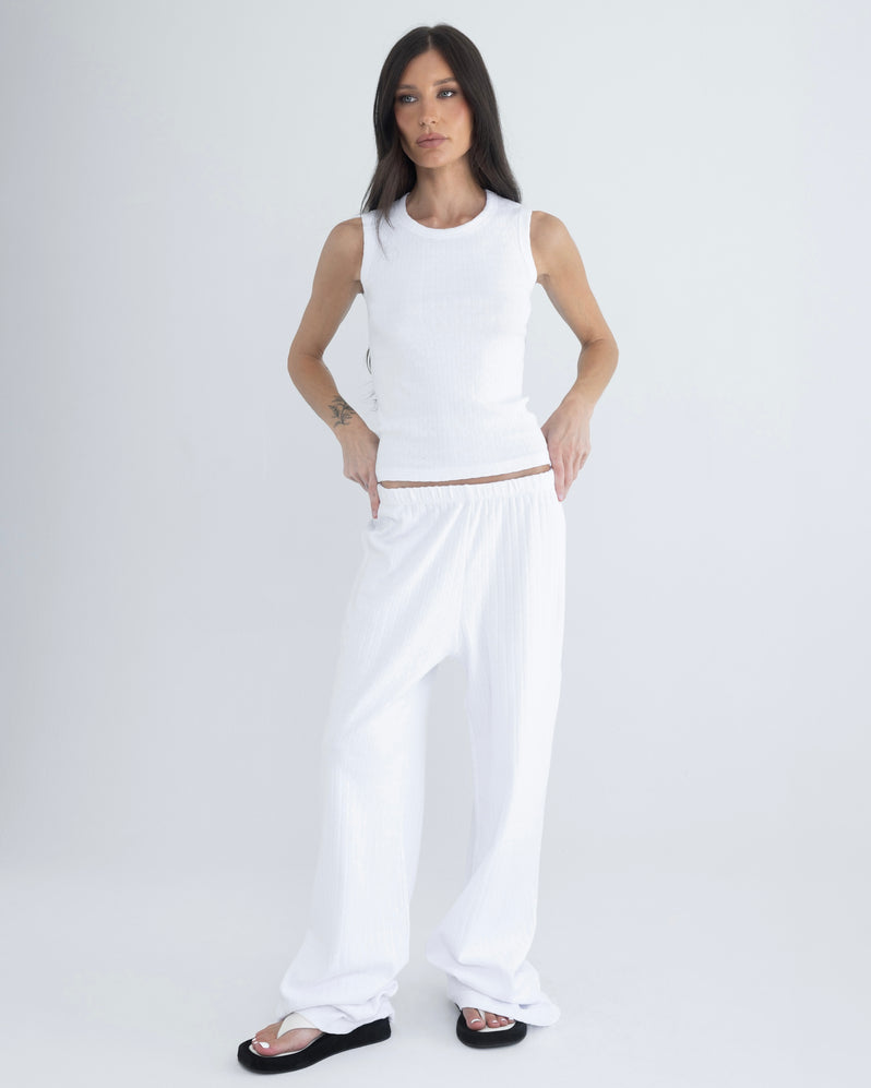 Pointelle Top in White