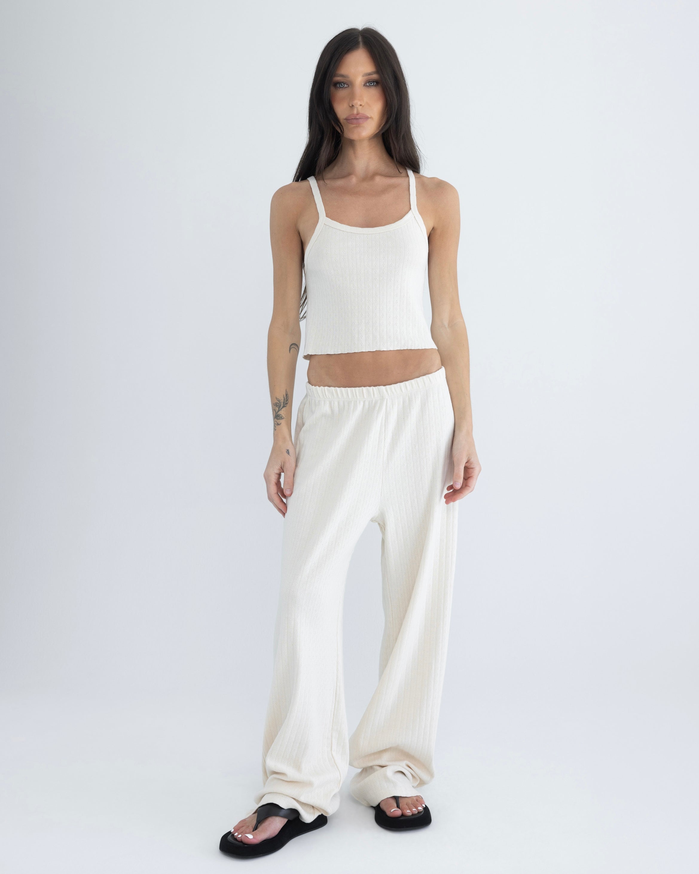 Pointelle Tank in Natural