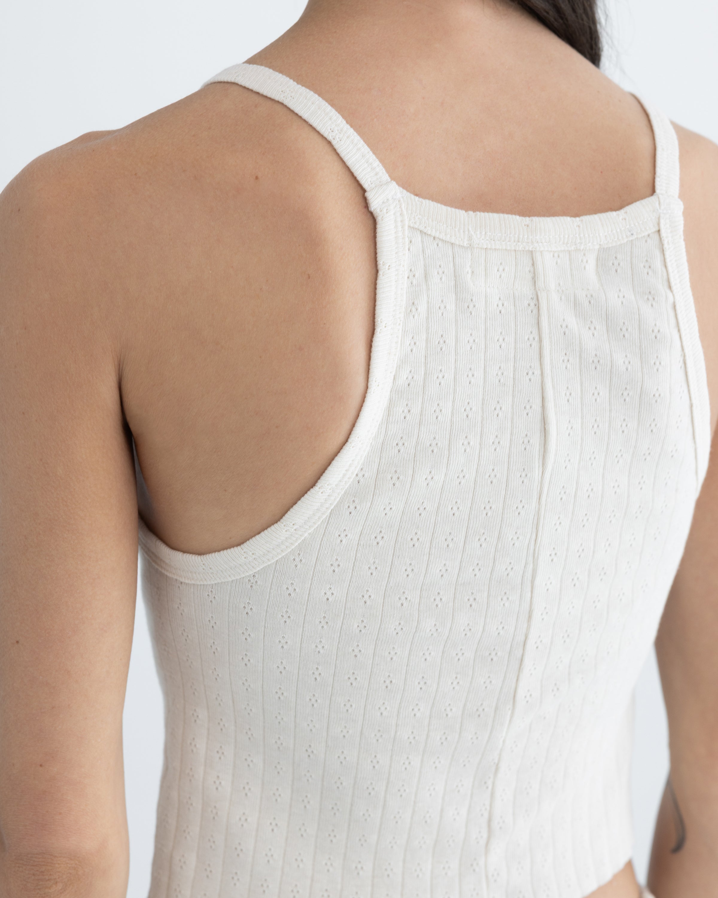 Pointelle Tank in Natural