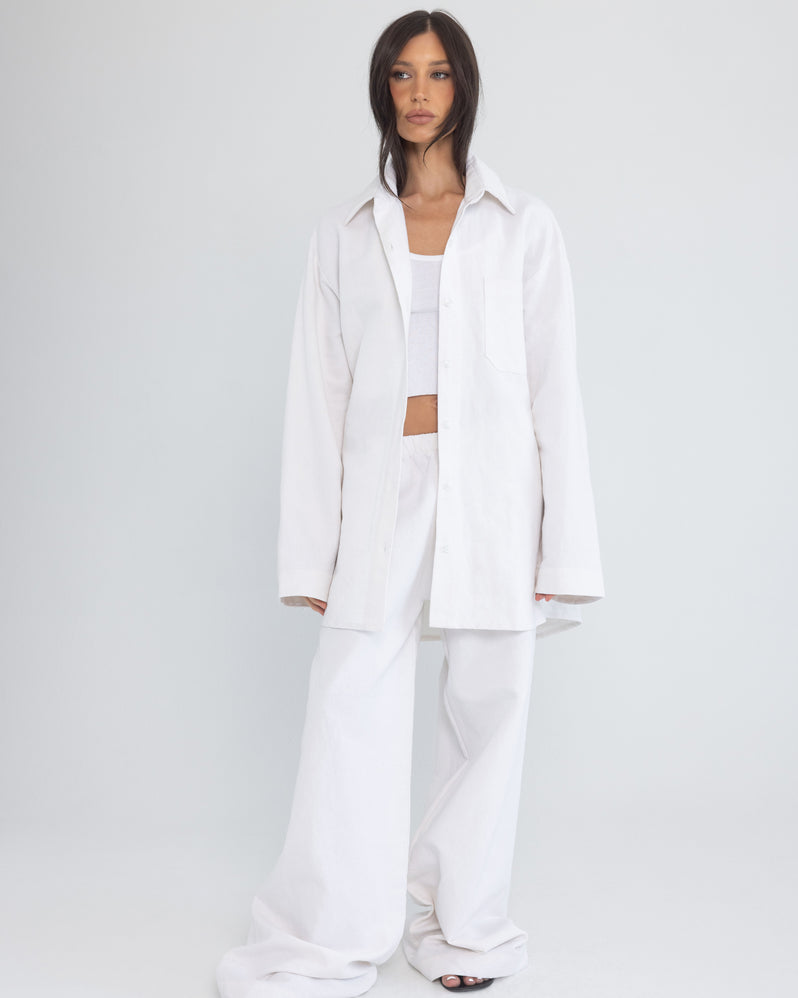 Button Down in White