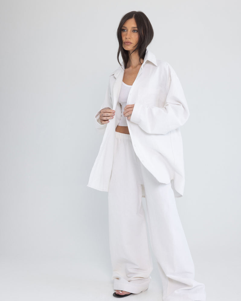 Button Down in White
