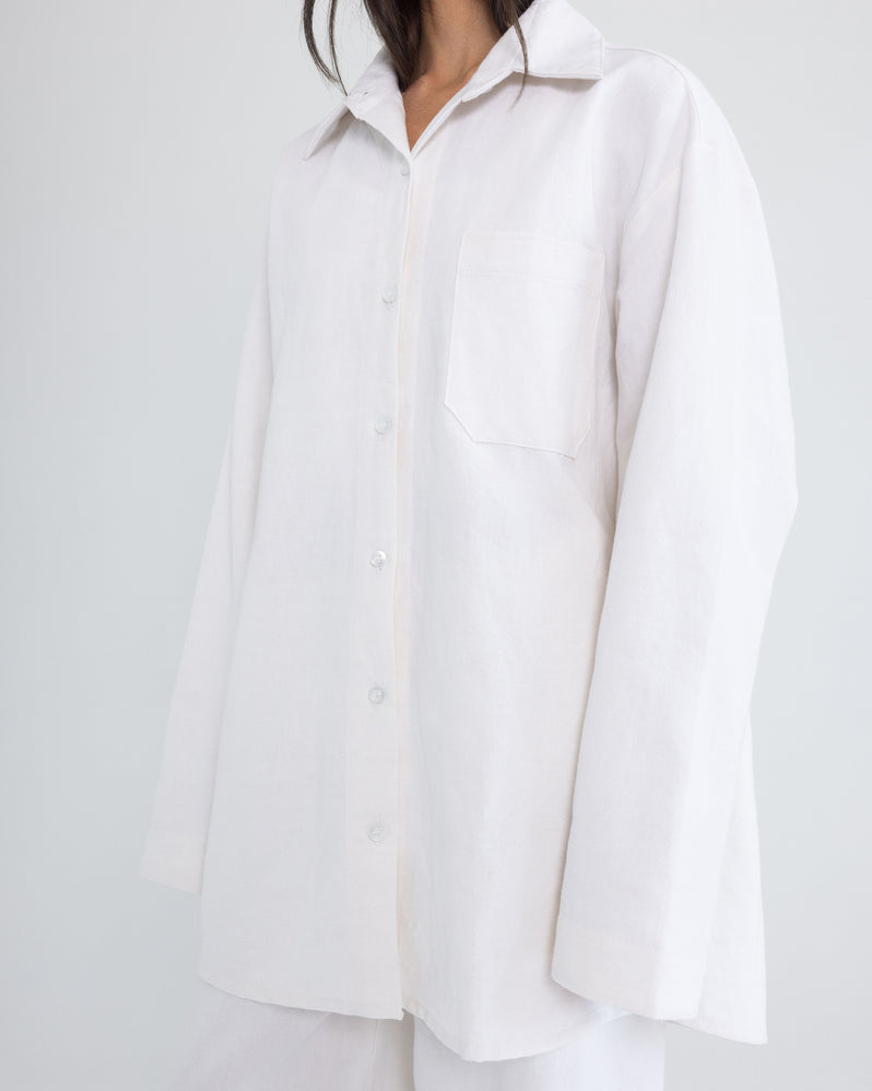 Button Down in White