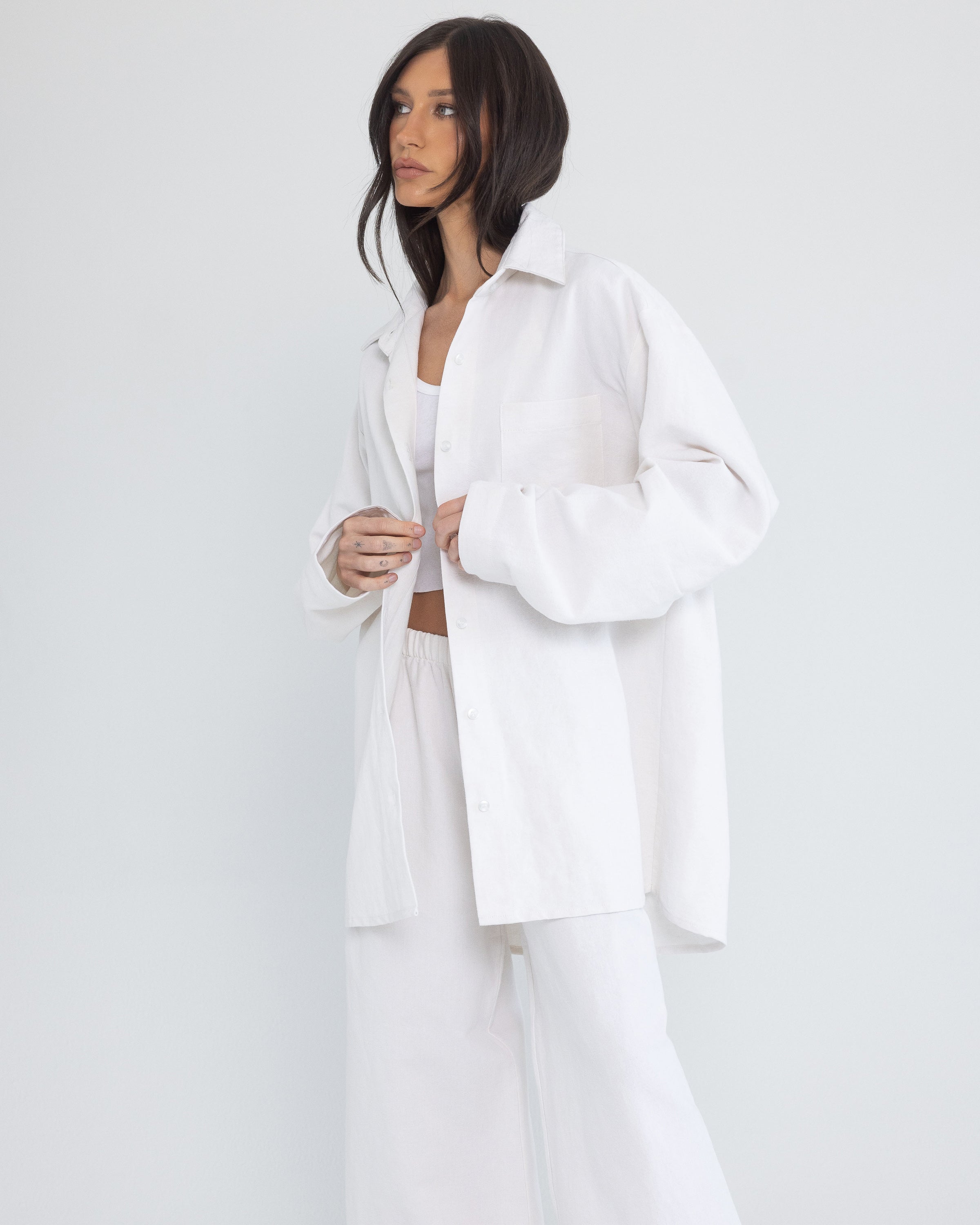 Button Down in White