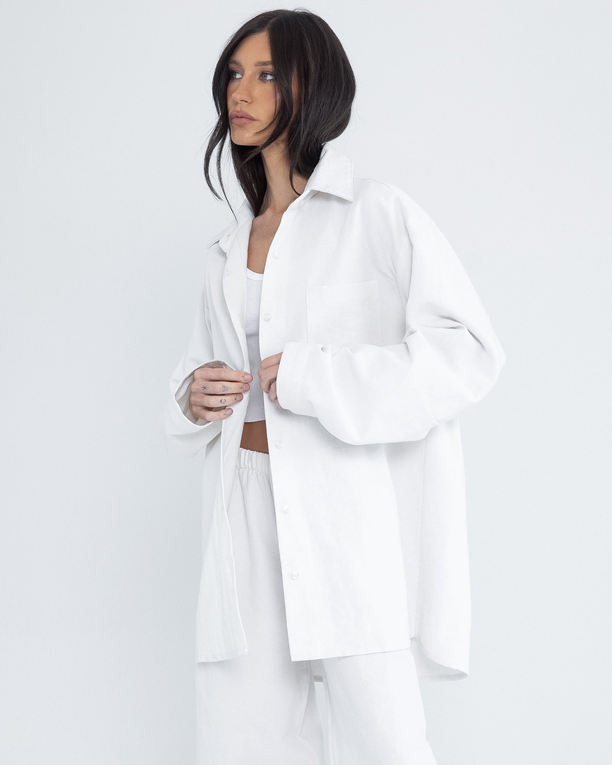 Button Down in White
